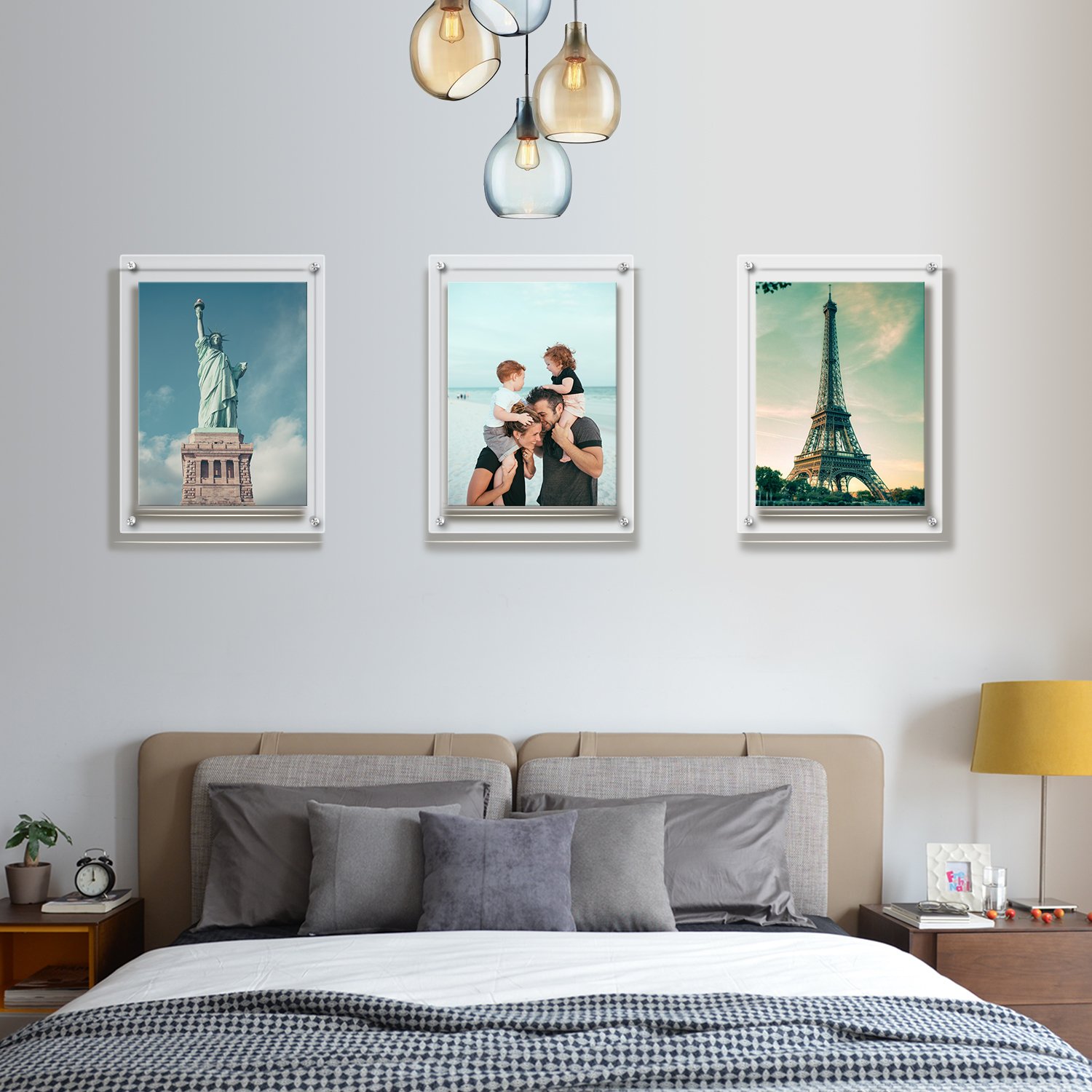 A4 Acrylic Wall Frame - Clear Hanging Photo Display for 32x23cm Pictures & Certificates - Home & Office Decor