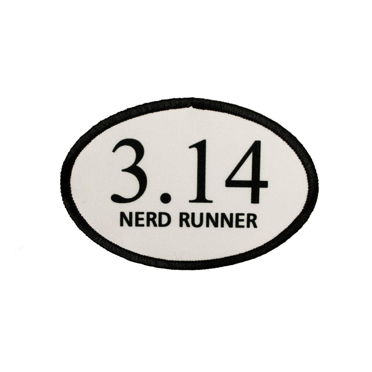 3.14 Pi Day Nerd Runner Patch - Embroidered Iron On Applique for Marathon Race Enthusiasts - Perfect for Backpacks, Jackets & DIY Craft Projects