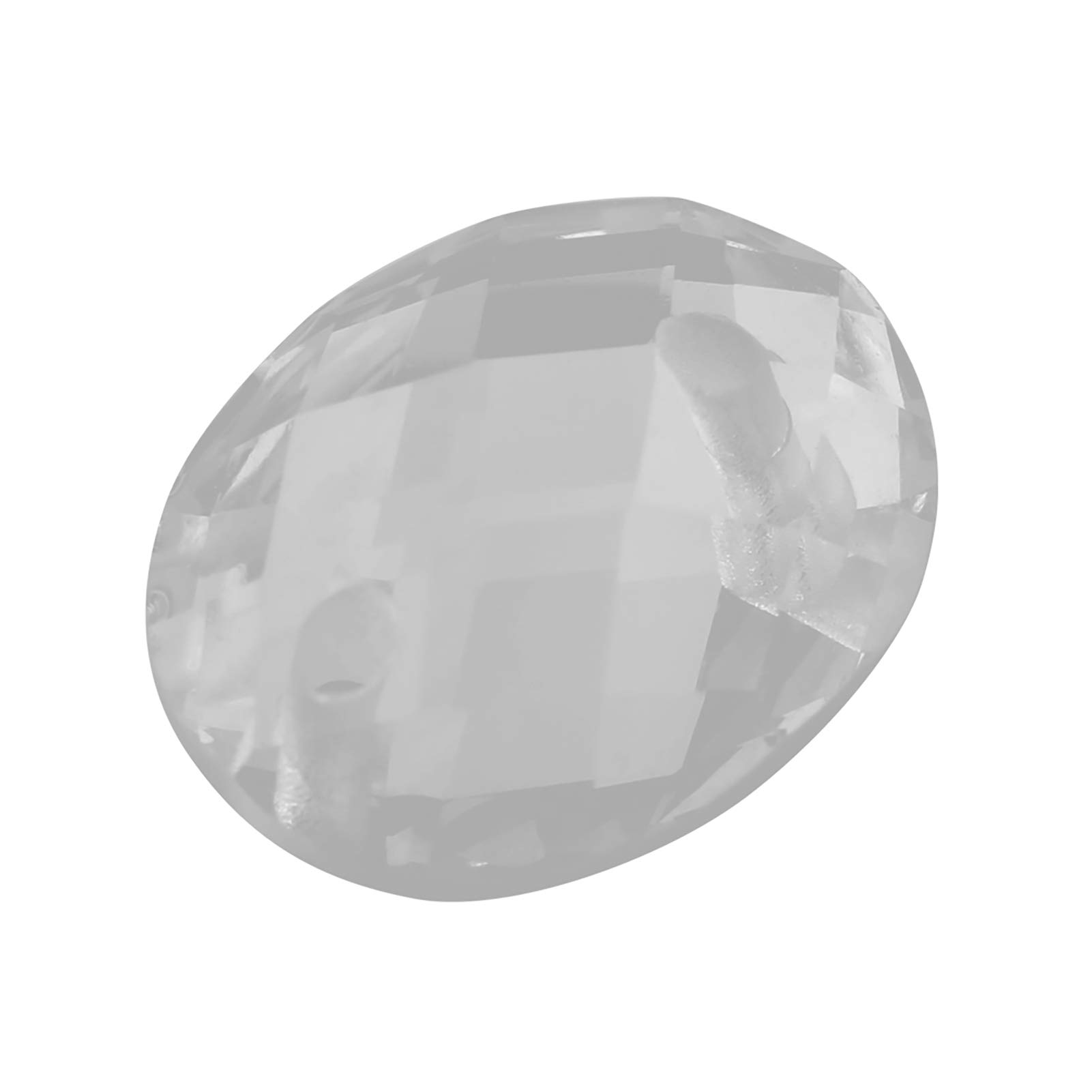 Crystal Resin Buttons with Holes - 8x10mm Oval White Sewing Buttons for Jewelry Making, Necklaces, Bracelets & Fashion Accessories - DIY Craft Supplies for Clothing, Bags & Home Decor