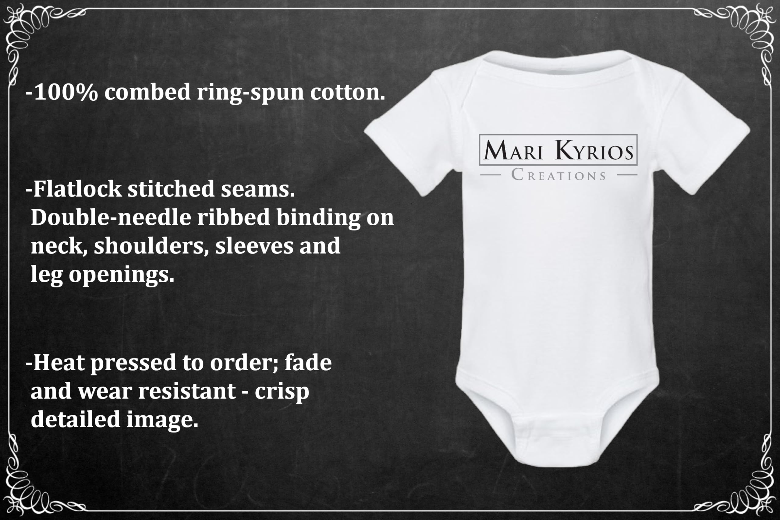Funny One Piece Baby Bodysuit - Mari Kyrios Comedy Milk & Wine Design - 6 Months Size - Perfect for Playtime & Photo Shoots