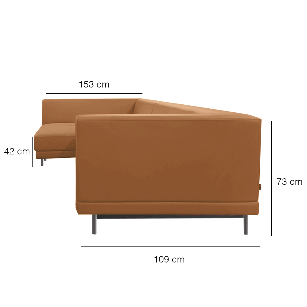 Hemlock Left Chaise Sofa - Modern L-Shaped Sectional Couch with Reversible Design, Plush Cushions & Sturdy Frame | Perfect for Living Room, Family Room & Home Theater Seating