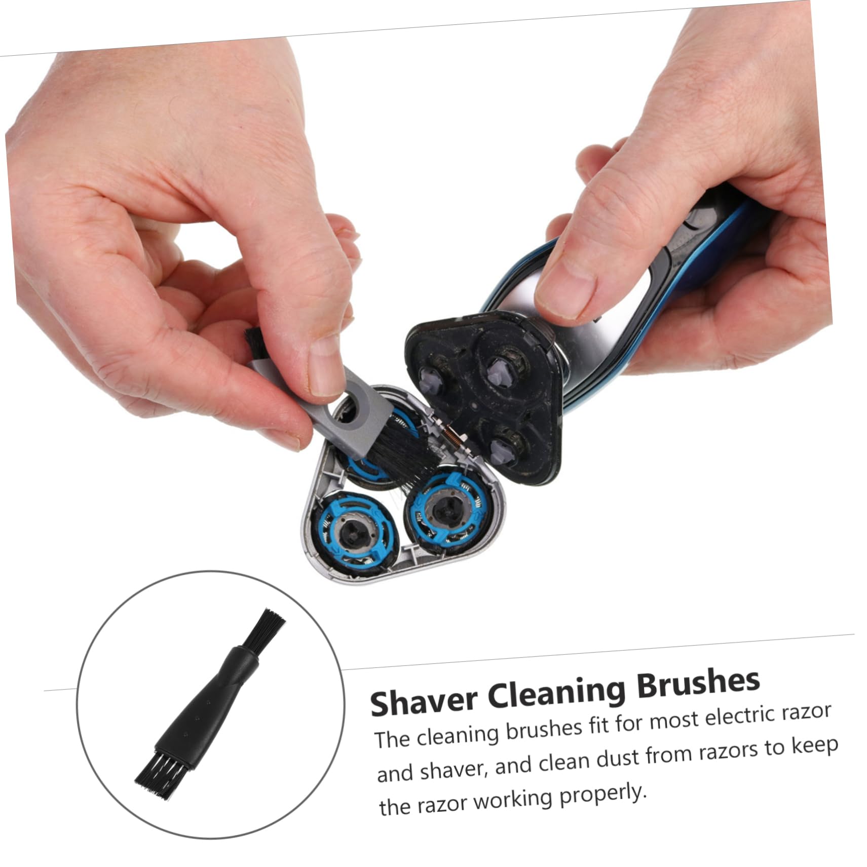 **10-Pack IPetBoom Electric Shaver Cleaning Brushes - Replacement Razor Brush for Grooming & Maintenance - Perfect for Philips, Braun & More (Black) - Keep Your Shaver Fresh & Hygienic**