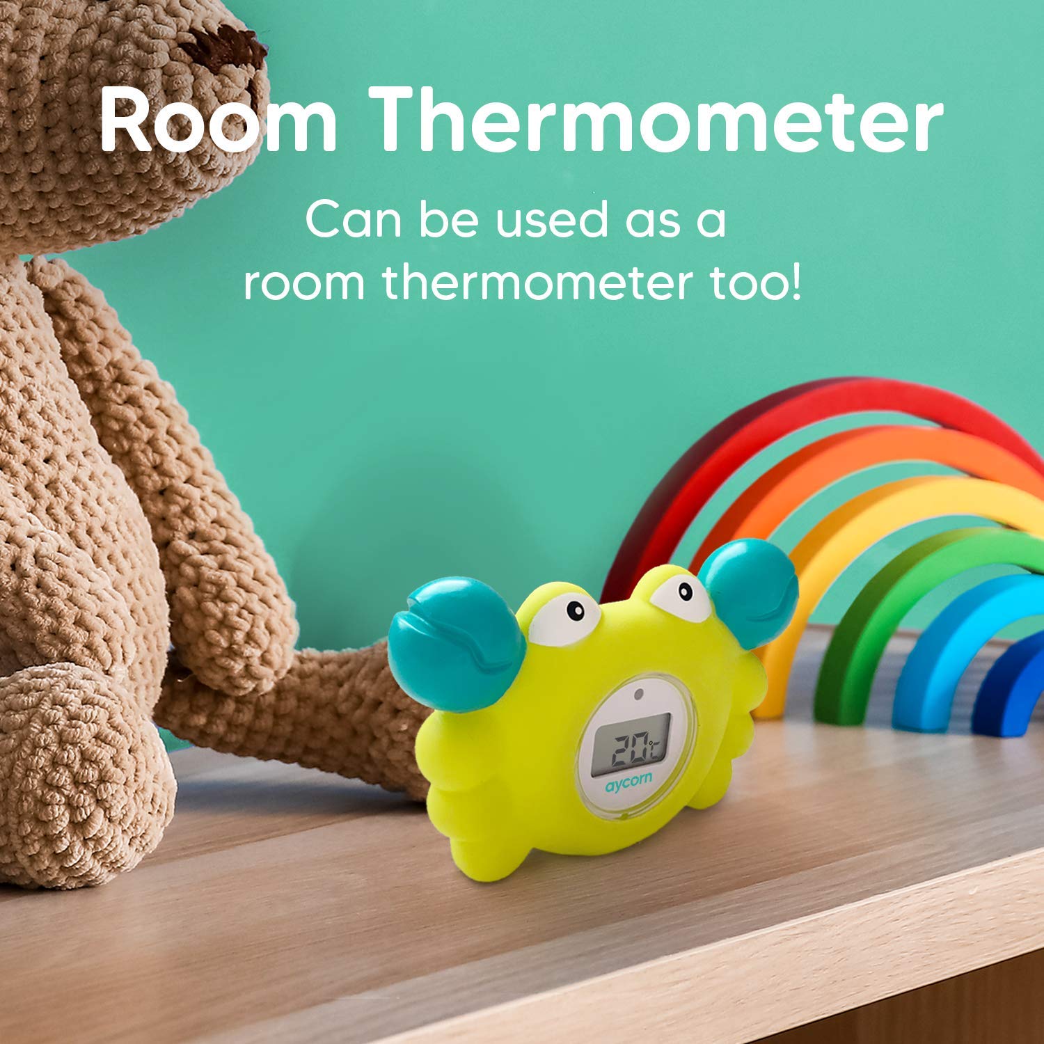 **Aycorn Digital Baby Bath Thermometer – Safe Floating Water & Room Thermometer with LED Display & Temperature Alert – Perfect for Infant Bath Time, Nursery, and Pool Safety**