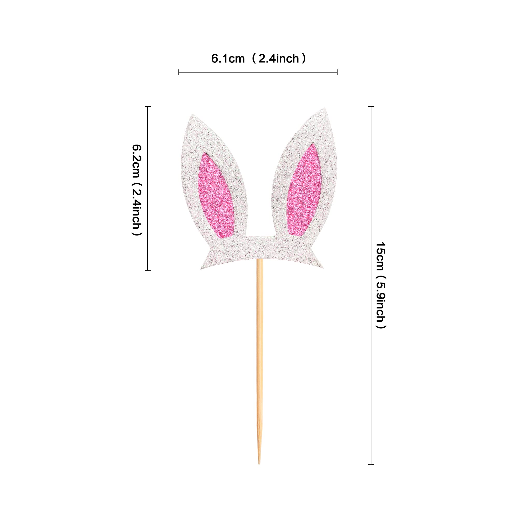30 PCS Easter Bunny Cupcake Toppers - Rabbit & Egg Cake Decorations for Easter Party (Brown/White) | Perfect for Easter Desserts, Cupcake Decorating, and Holiday Baking Supplies