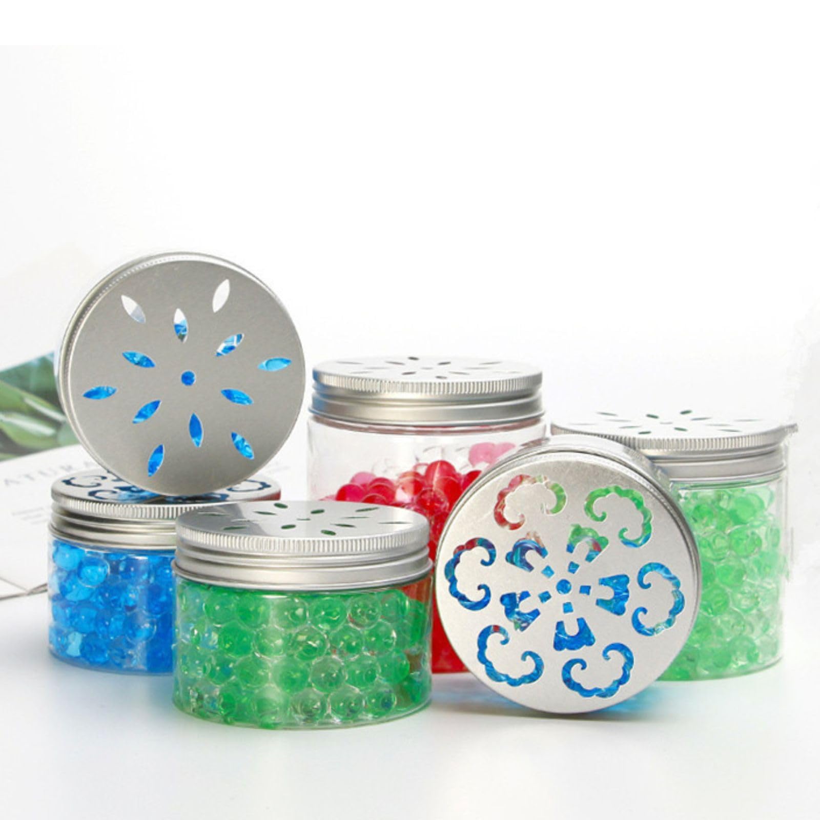 12-Piece Set of 3 Style Solid Perfume & Aroma Diffuser Empty Jars - 80ml (2.7oz) Round Containers with Hollow Screw Lids - Perfect for DIY Aromatherapy, Essential Oils, Wax Melts & Home Fragrance Storage (Great for Bathroom, Bedroom, Office & Car Use)