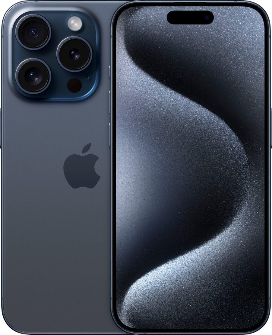 Apple iPhone 15 Pro 128GB Blue Titanium - Unlocked Smartphone, T-Mobile Compatible (Renewed Premium) - Perfect for Streaming, Gaming & Photography
