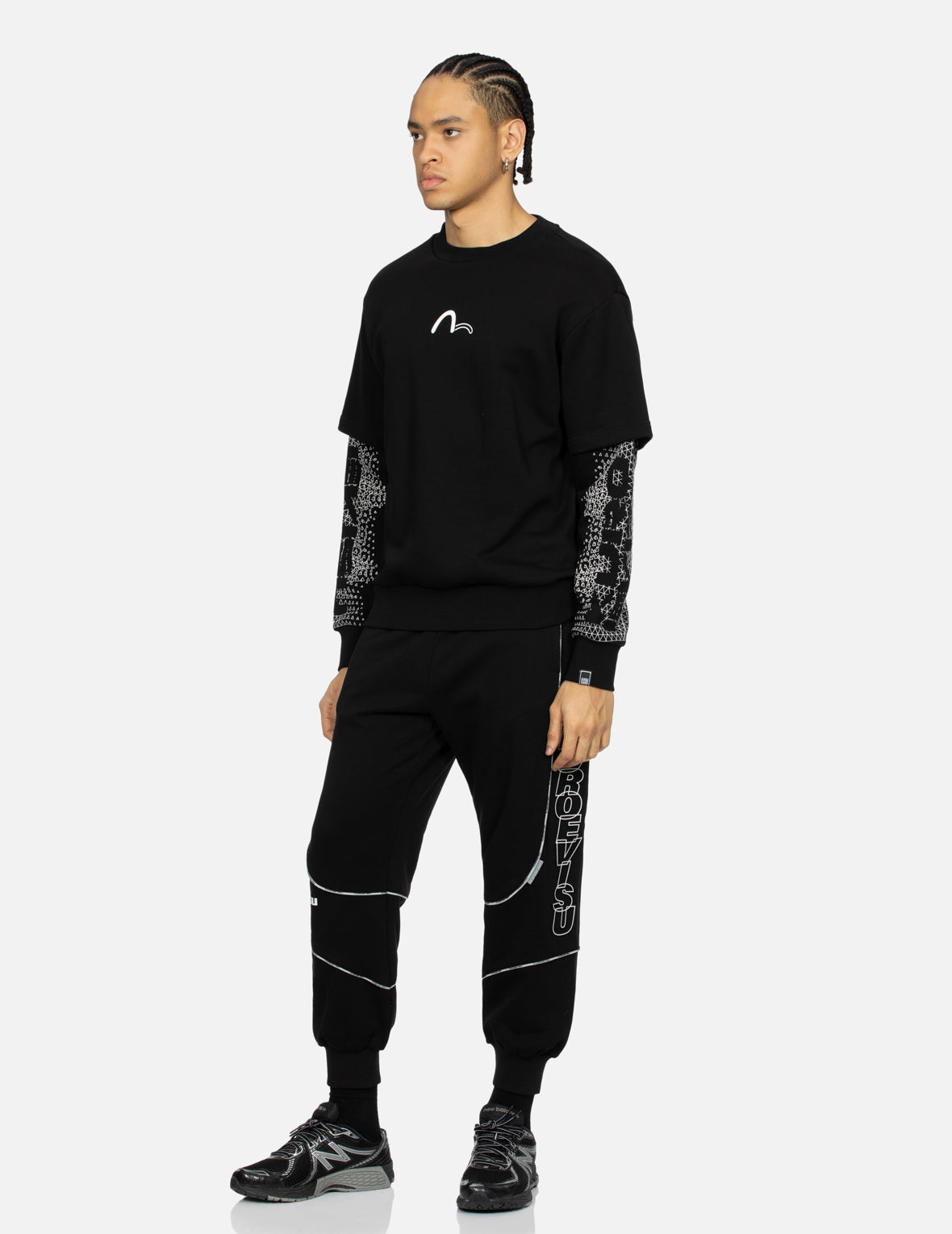 2 in 1 Multiple Branding Print Relax Fit Sweatshirt for Men & Women - Cozy Unisex Pullover Hoodie for Casual Wear, Street Fashion & Lounge Comfort