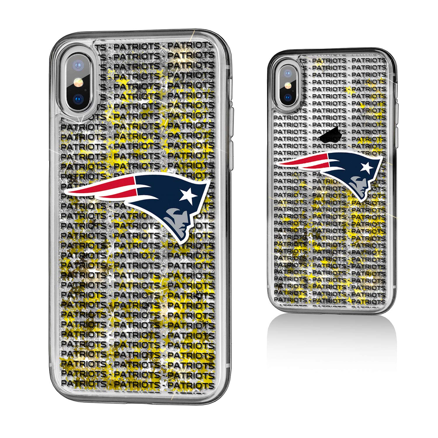 New England Patriots Glitter iPhone Case - Custom Text Backdrop Design | Perfect for Patriots Fans & Game Day Accessories