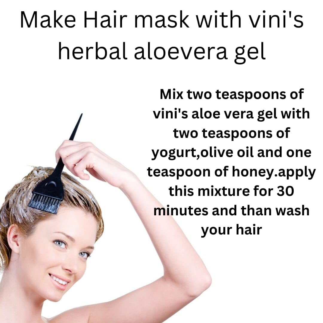 Vini's Pure Aloe Vera Gel for Skin, Face & Hair Care - 200ml | Natural Moisturizer, Sunburn Relief & Hair Mask | Paraben-Free, Silicone-Free Skincare | Perfect for Daily Hydration, After Sun Care & Scalp Treatment