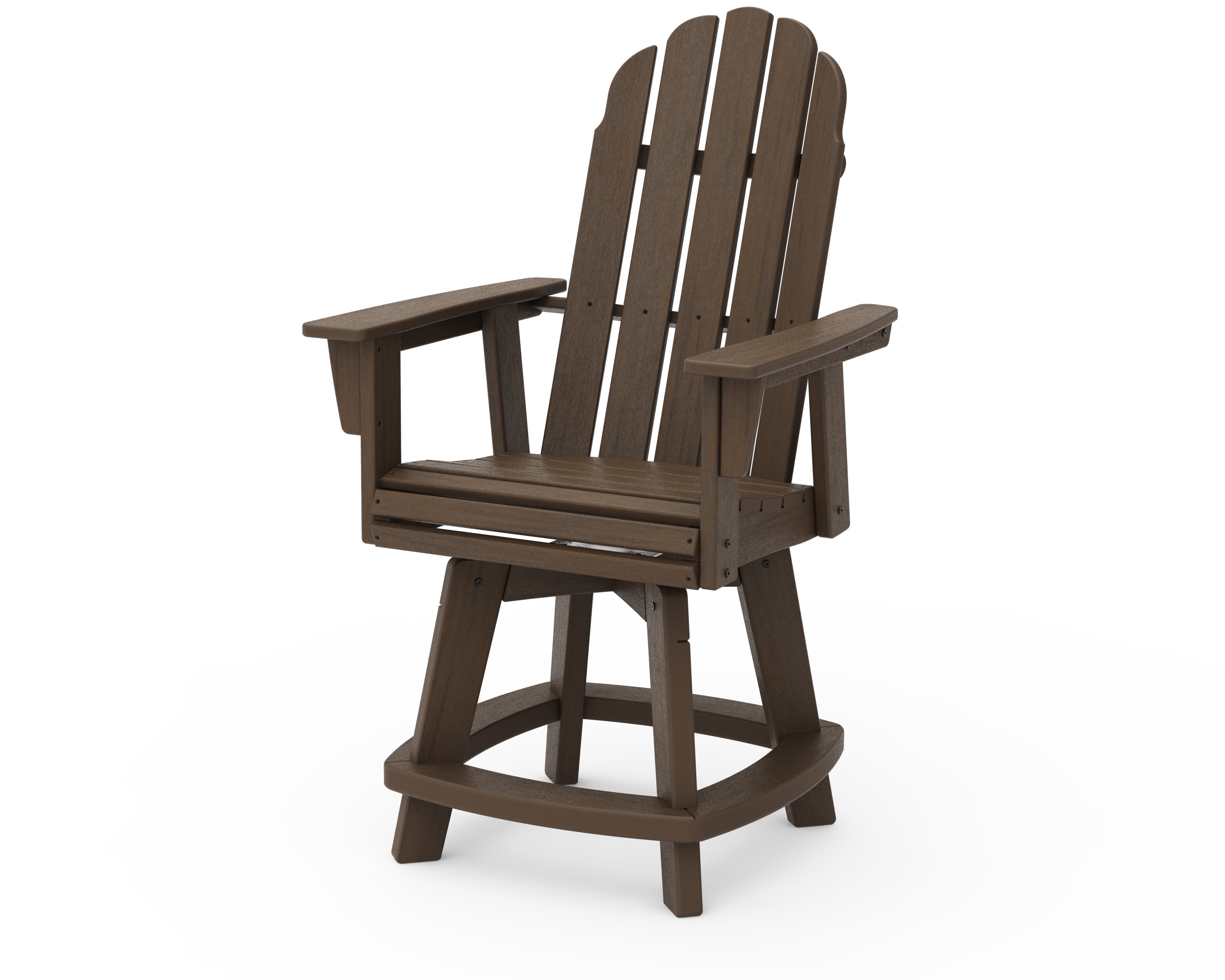 POLYWOOD Vineyard Curveback Adirondack Swivel Counter Chair - Outdoor Bar Stool for Patio, Deck, Poolside & Garden - Weather-Resistant Recycled Plastic Furniture