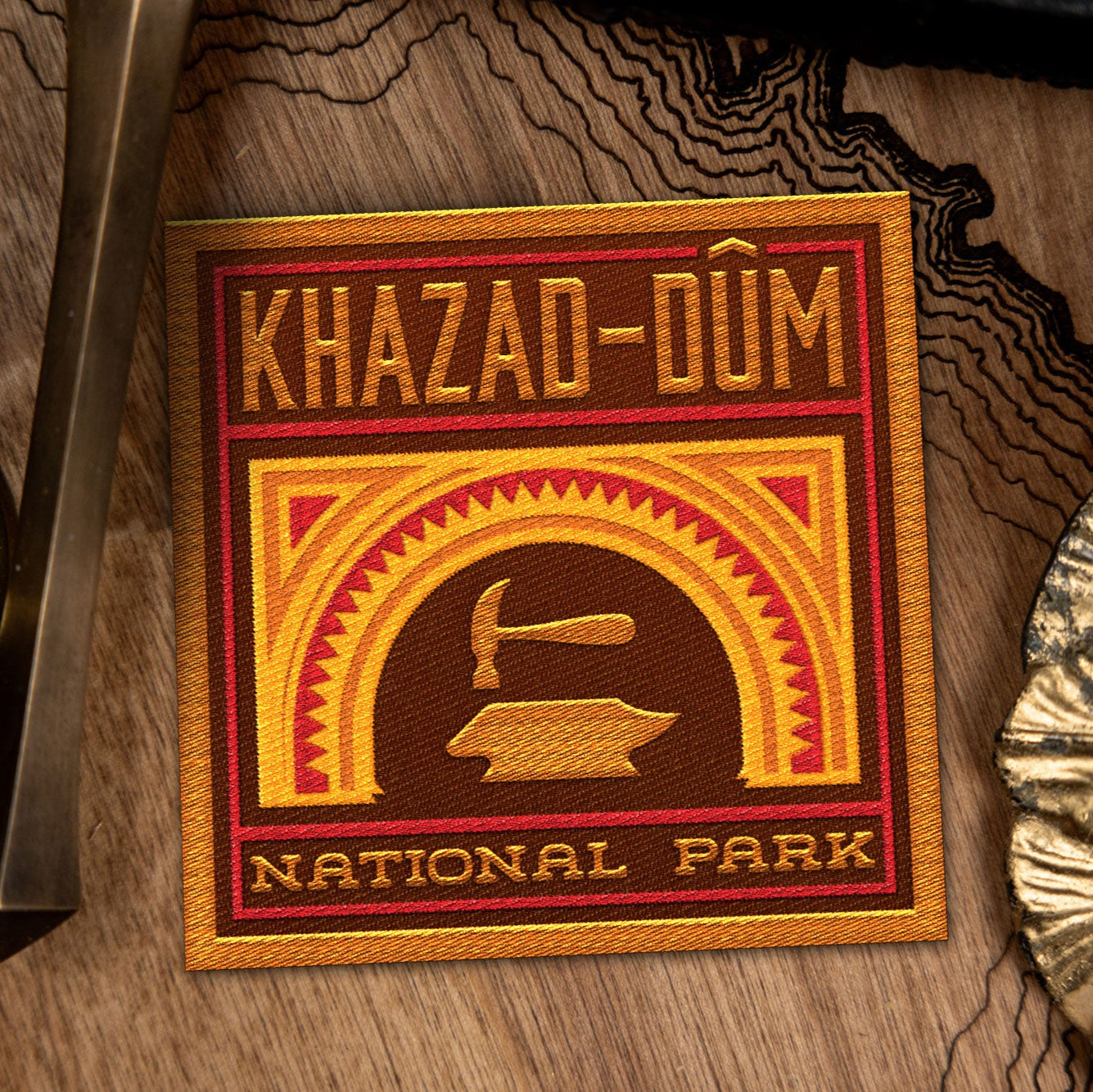 Khazad-dûm National Park Embroidered Iron-On Patch - Lord of the Rings LOTR Inspired Collectible for Backpacks, Jackets & Hats - Perfect for Fans & Outdoor Enthusiasts