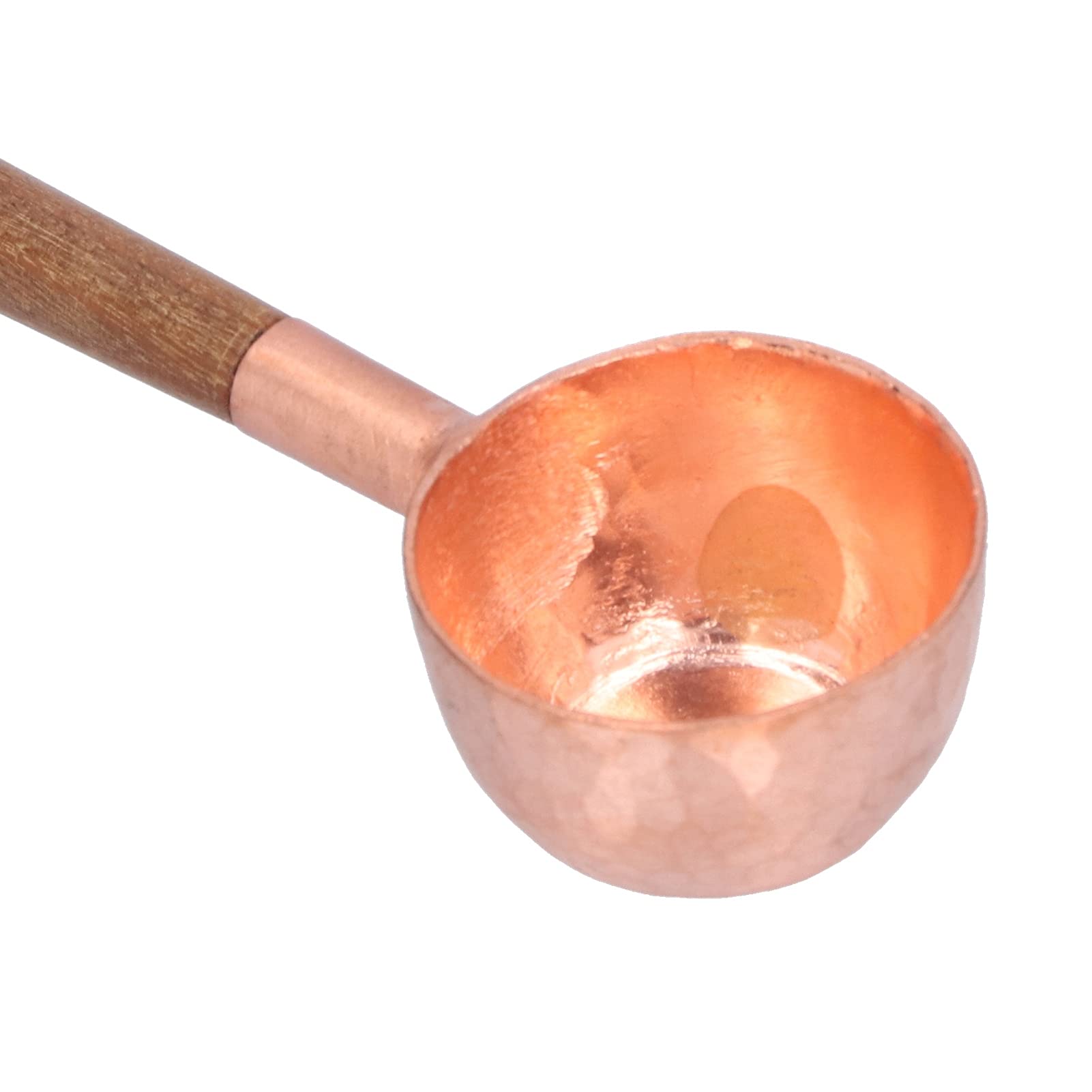 Premium Set of 2 Copper Measuring Spoons for Coffee Beans - Handcrafted Copper & Composite Wood Barista Tools - Perfect for Coffee Shops, Home Brewing & Gift Giving