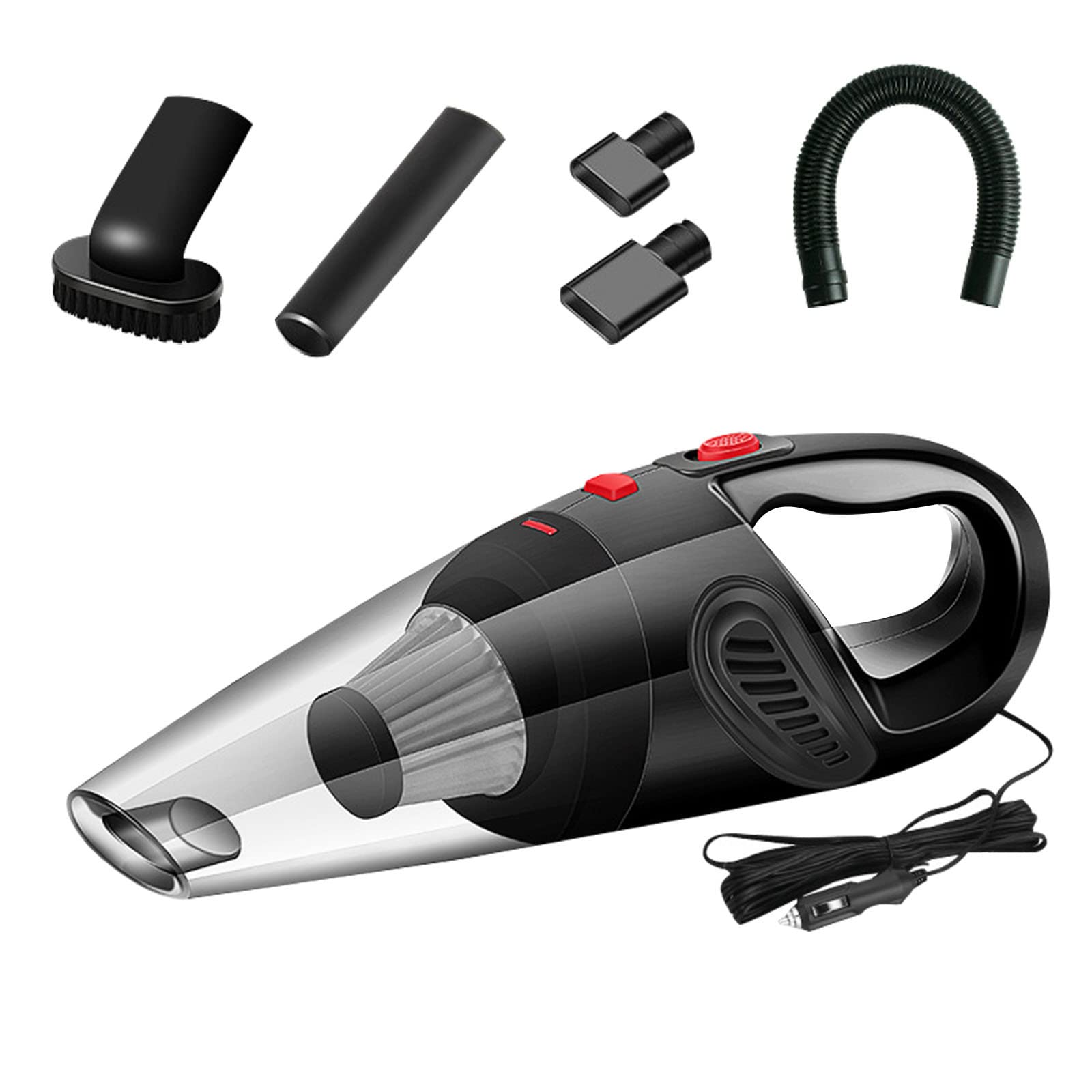 Portable 12V Car Vacuum Cleaner - High Power Handheld Wet/Dry Auto Vacuum for Cars, Trucks & Boats - Ideal for Cleaning Seats, Carpets & Pet Hair