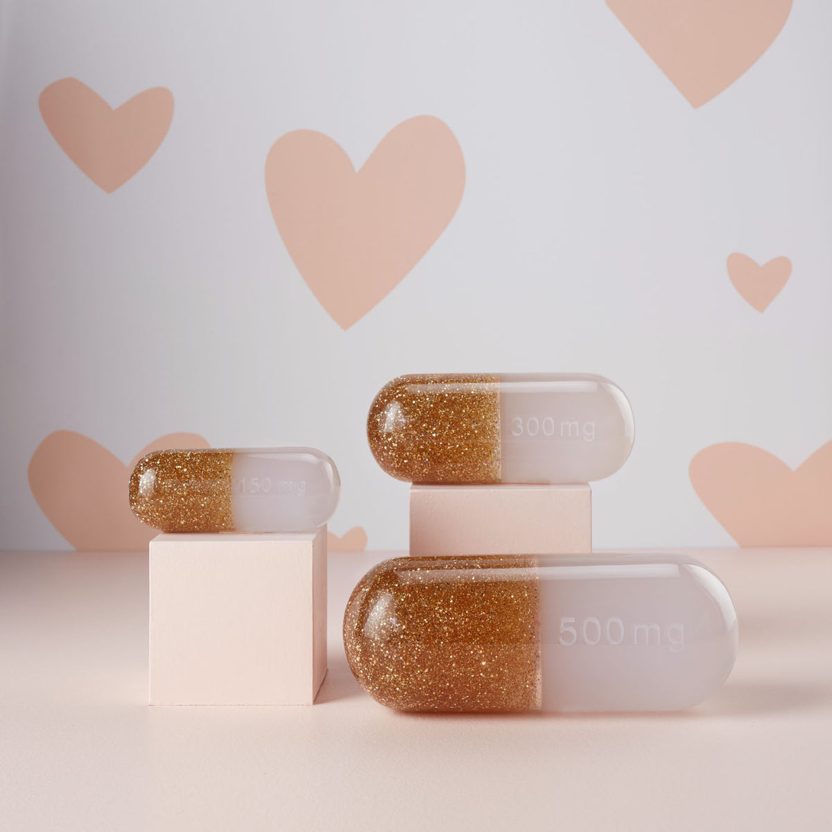 150mg Gold Acrylic Pill Organizer - Perfect for Daily Medication, Vitamins & Supplements Storage at Home or Travel