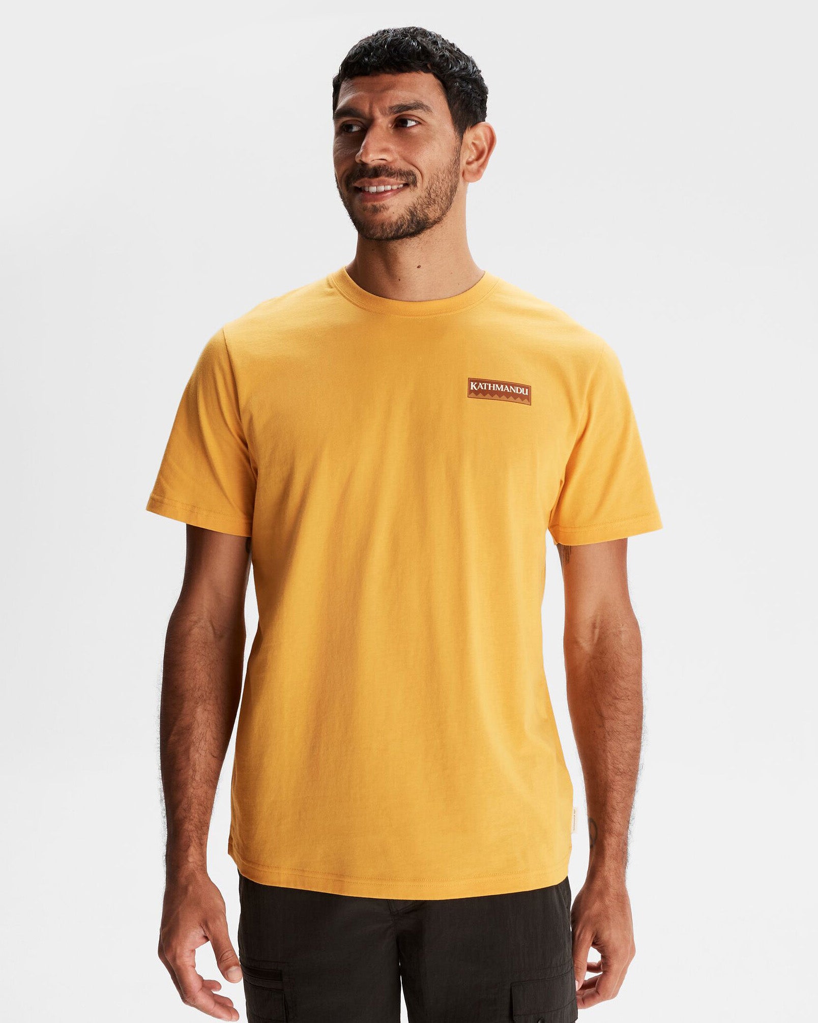 Heritage Organic Cotton T-Shirt for Men - Soft Mustard Yellow Crewneck Tee - Perfect for Casual Wear, Outdoor Activities & Layering