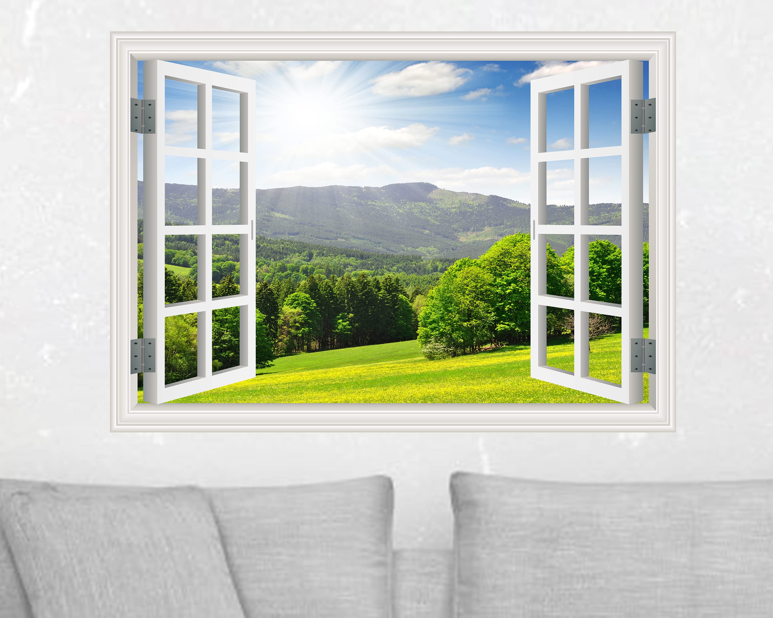 FLFK Realistic Landscape Fake Window Wall Sticker - 16