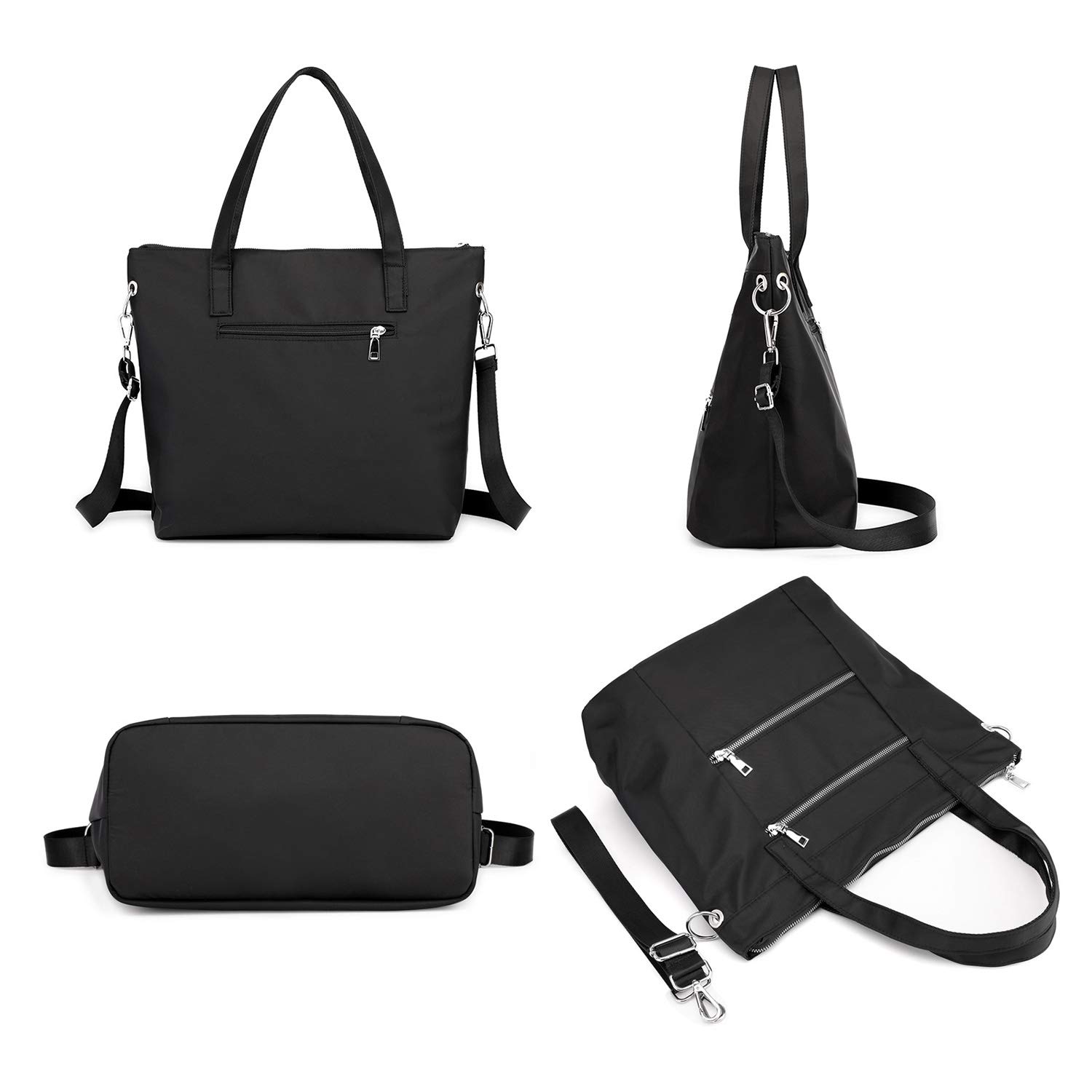 Waterproof Nylon Tote Bags for Women - Lightweight Shoulder Handbag with Multiple Pockets | Durable Ladies Tote Purse for Work, Travel & Shopping