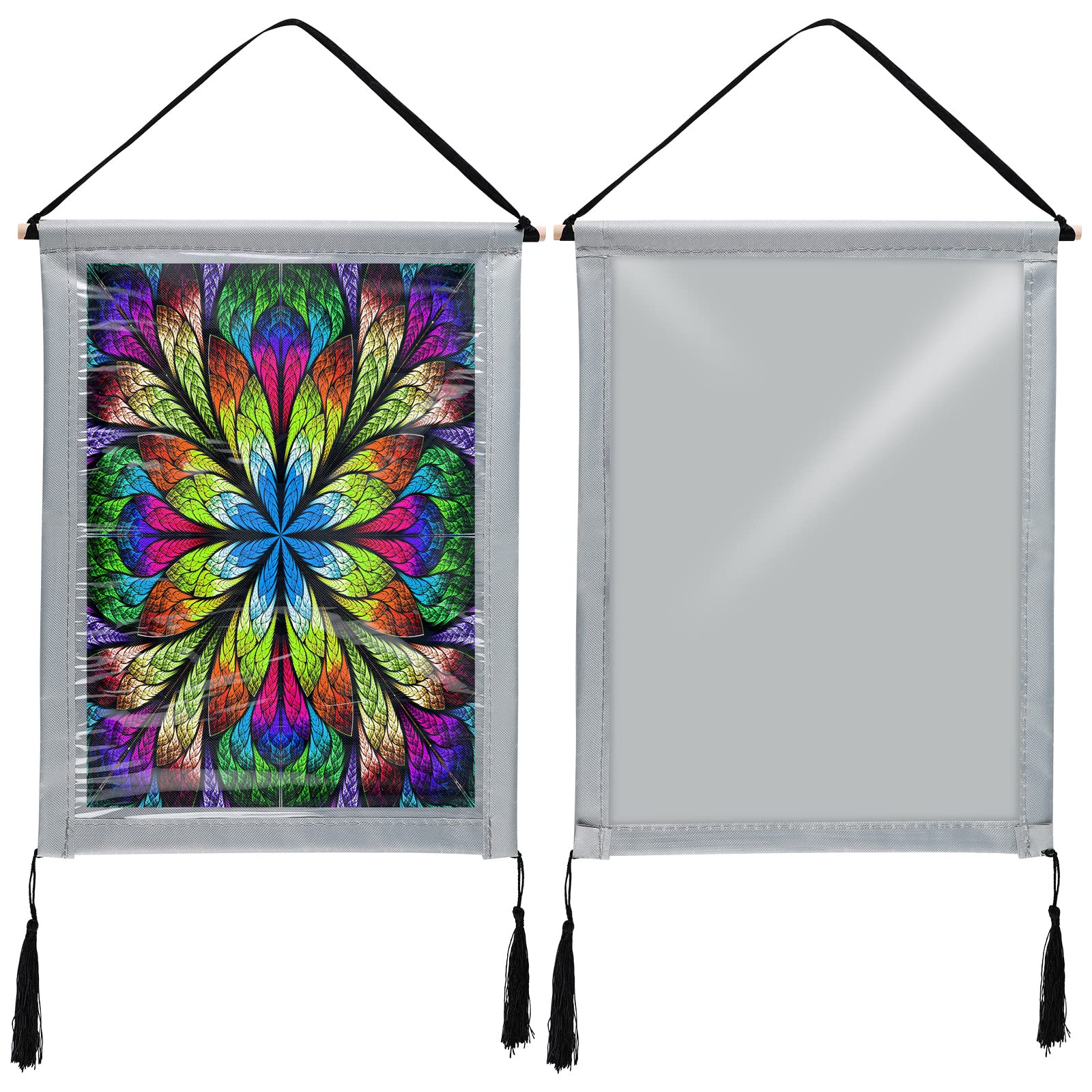 2 Pack Diamond Hanger Frames 12x16 Inch - PVC Picture Frames for Diamond Art, Posters, Photos & Maps with Wooden Stick & Hanging Kit | Perfect for Home Decor, Wall Display & DIY Craft Projects