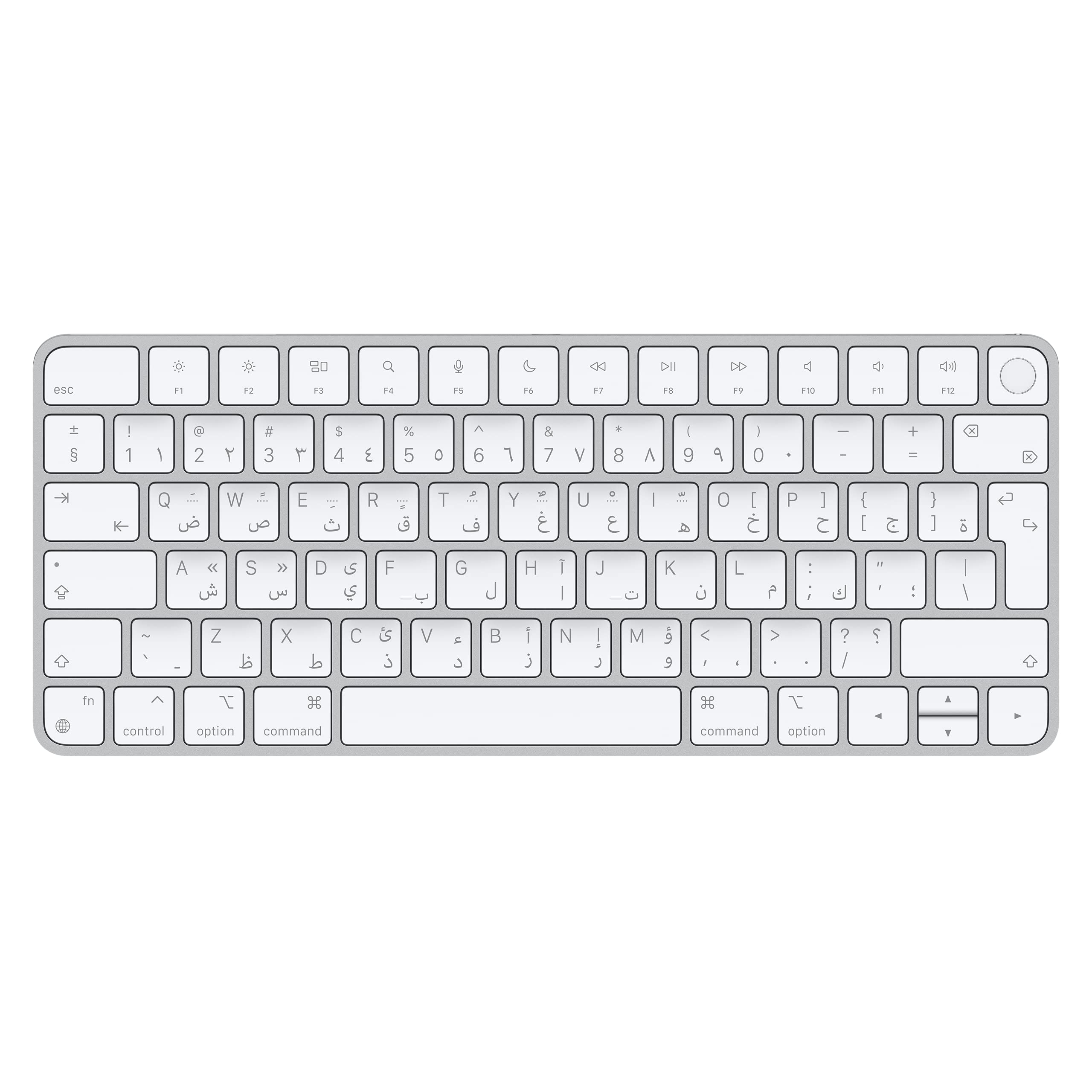 Apple Magic Keyboard with Touch ID - Wireless Bluetooth Rechargeable Keyboard for Mac (Apple Silicon Compatible) - Arabic White Keys - Perfect for Office Work, Home Use & Creative Professionals