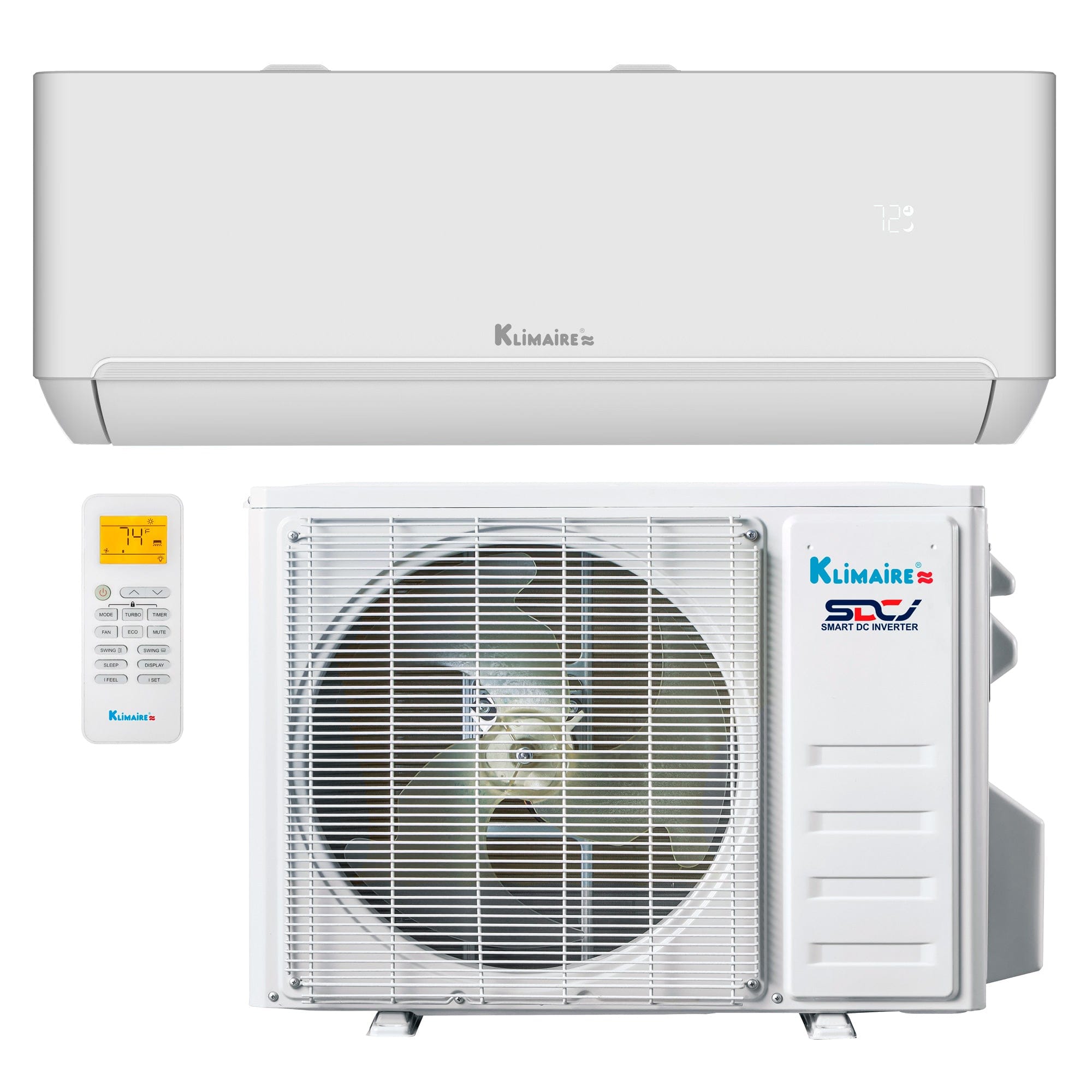 12,000 BTU Klimaire 22 SEER2 115V Wall-Mounted Ductless Mini Split Air Conditioner & Heat Pump - Perfect for Bedrooms, Living Rooms & Small Spaces