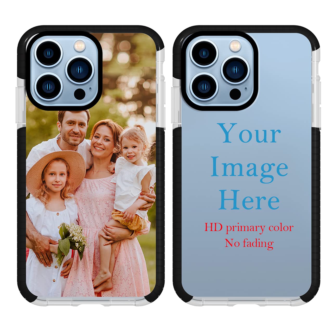 Custom iPhone 13 Pro Max Phone Case with Personalized Photo/Text - Anti-Scratch Shockproof TPU Cover (Black) | Perfect for Everyday Protection & Unique Gifts
