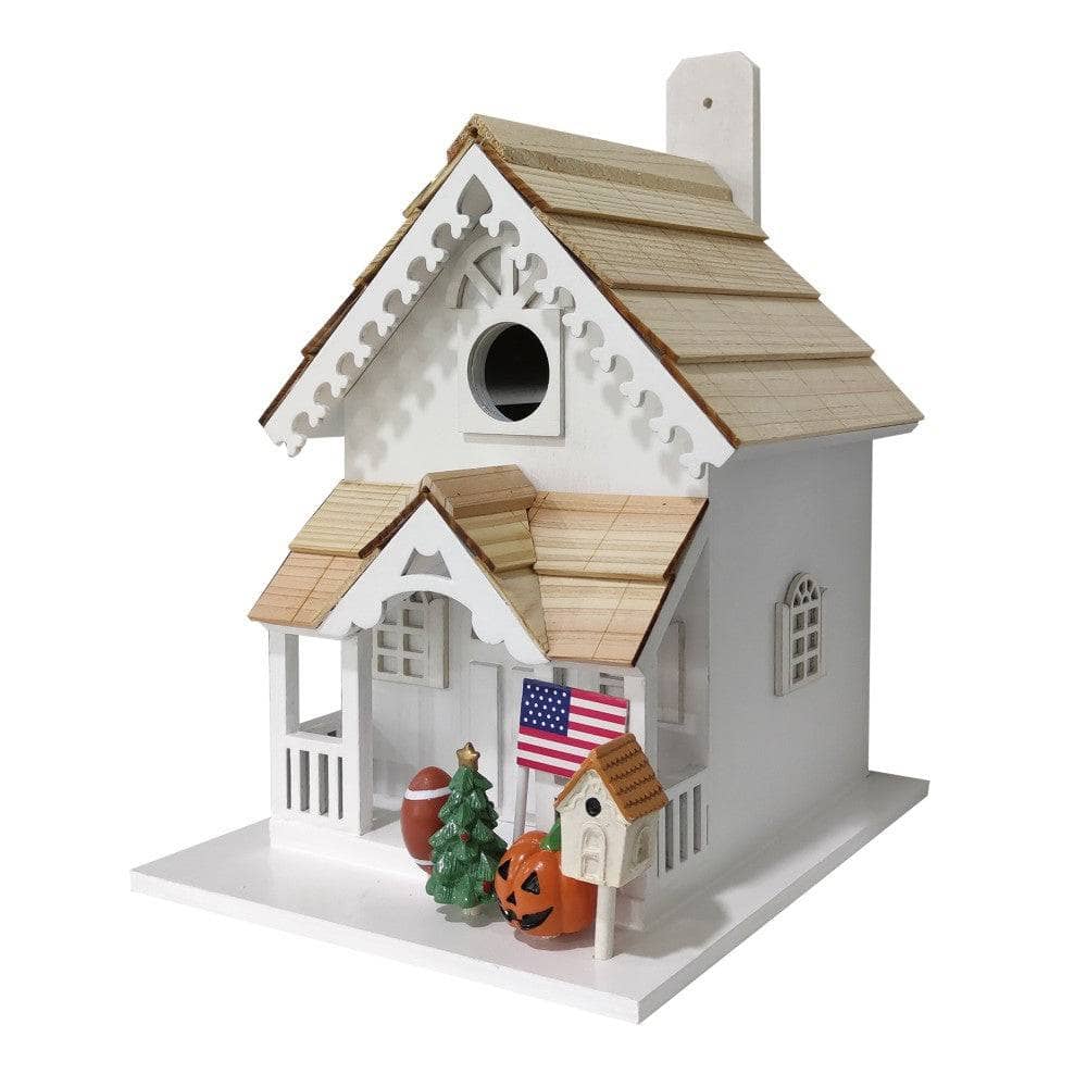 Seasons Tweetings Birdhouse - Handcrafted Wooden Birdhouse for Garden Decor, Perfect for Outdoor & Backyard Bird Watching - Great Holiday Gift Idea for Bird Lovers