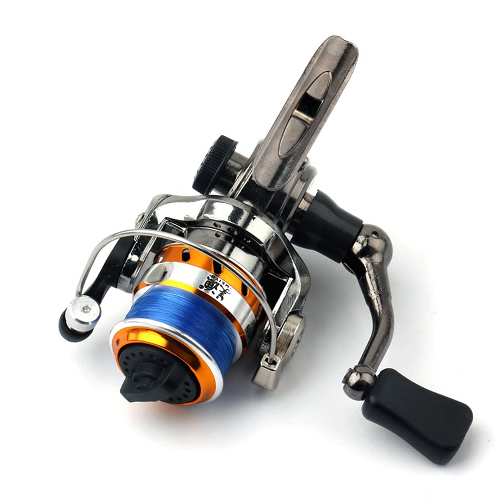 JOTOUCH Mini 6 Coil Stainless Steel Elastic Fishing Rod with 4.3:1 Spinning Reel Combo - Adjustable Aluminum Alloy Handle Fishing Pole for River, Lake, Reservoir & Ice Fishing - Perfect for Beginners & Travel Fishing