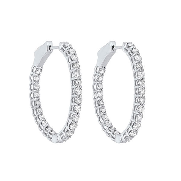 14K White Gold Diamond Earrings (2CTW) - Elegant Studs for Women, Perfect for Weddings, Parties & Special Occasions