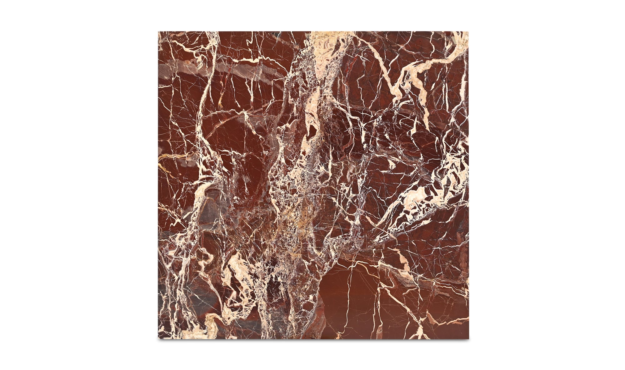 Elegant Rosa Accent Table with Rosso Levanto Marble Top - Perfect for Living Room, Bedroom, or Office Decor