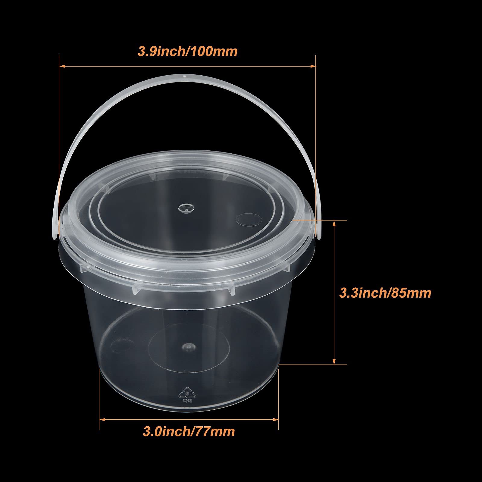 50PCS 10oz Clear Plastic Slime Containers with Lids & Handles - Small Toy Storage Case for DIY Slime Making, Beauty Products & Food Storage - Perfect for Kids Crafts, Party Favors & Organizing Small Items