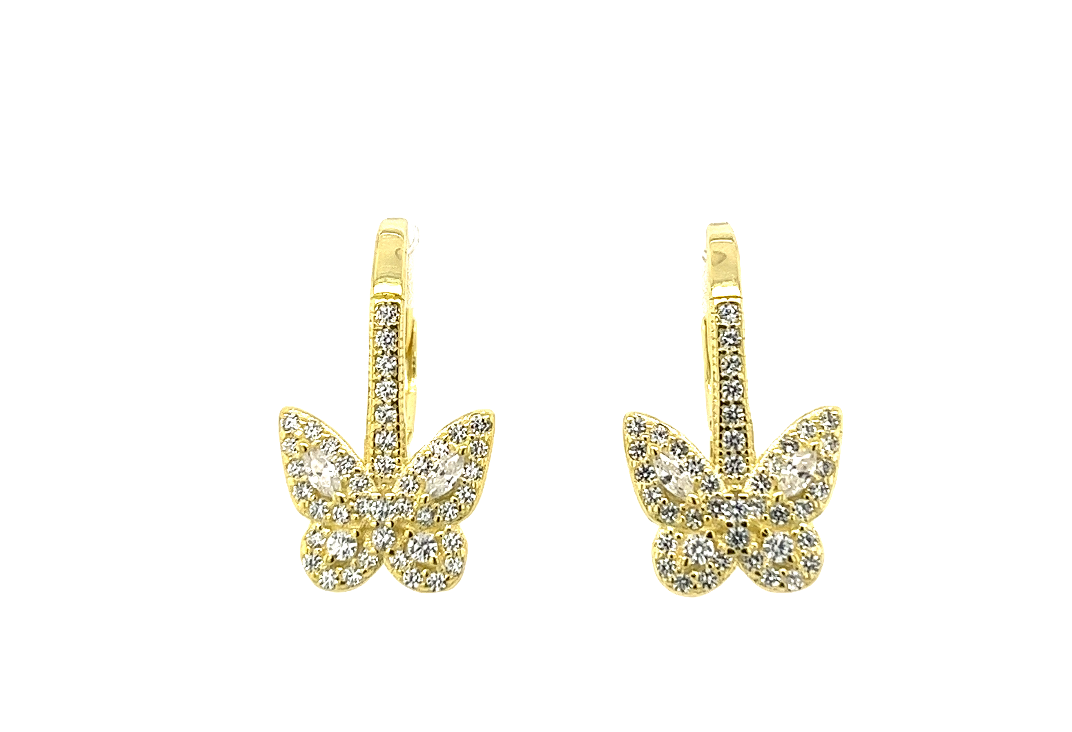 Butterfly Hoop Hugger Earrings - Dainty Gold Huggie Earrings for Women - Perfect for Everyday Wear, Date Night & Special Occasions