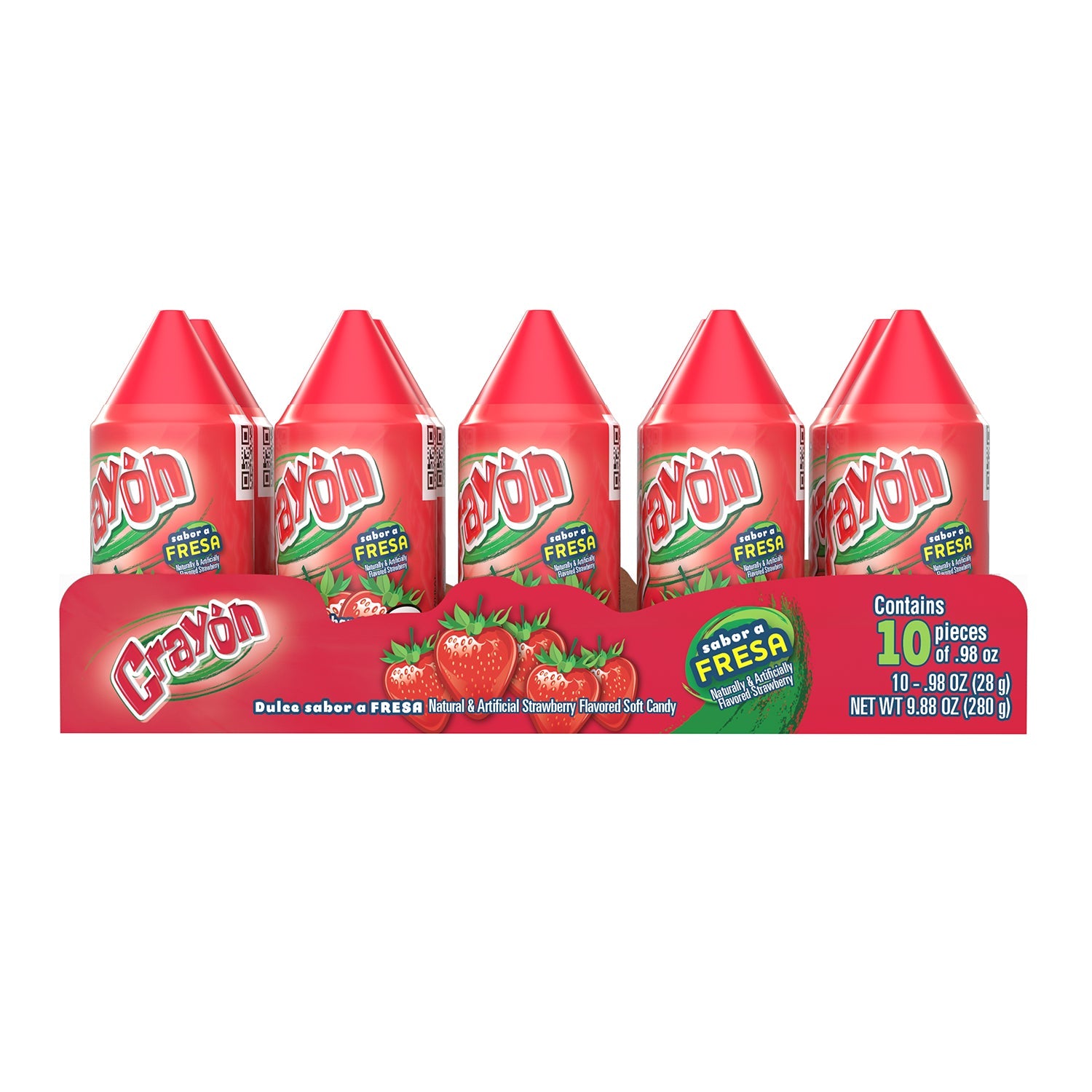 Lorena Strawberry Flavored Crayons - 10 Count Box | Non-Toxic Art Supplies for Kids, Perfect for School Projects, Birthday Parties & Creative Drawing Activities