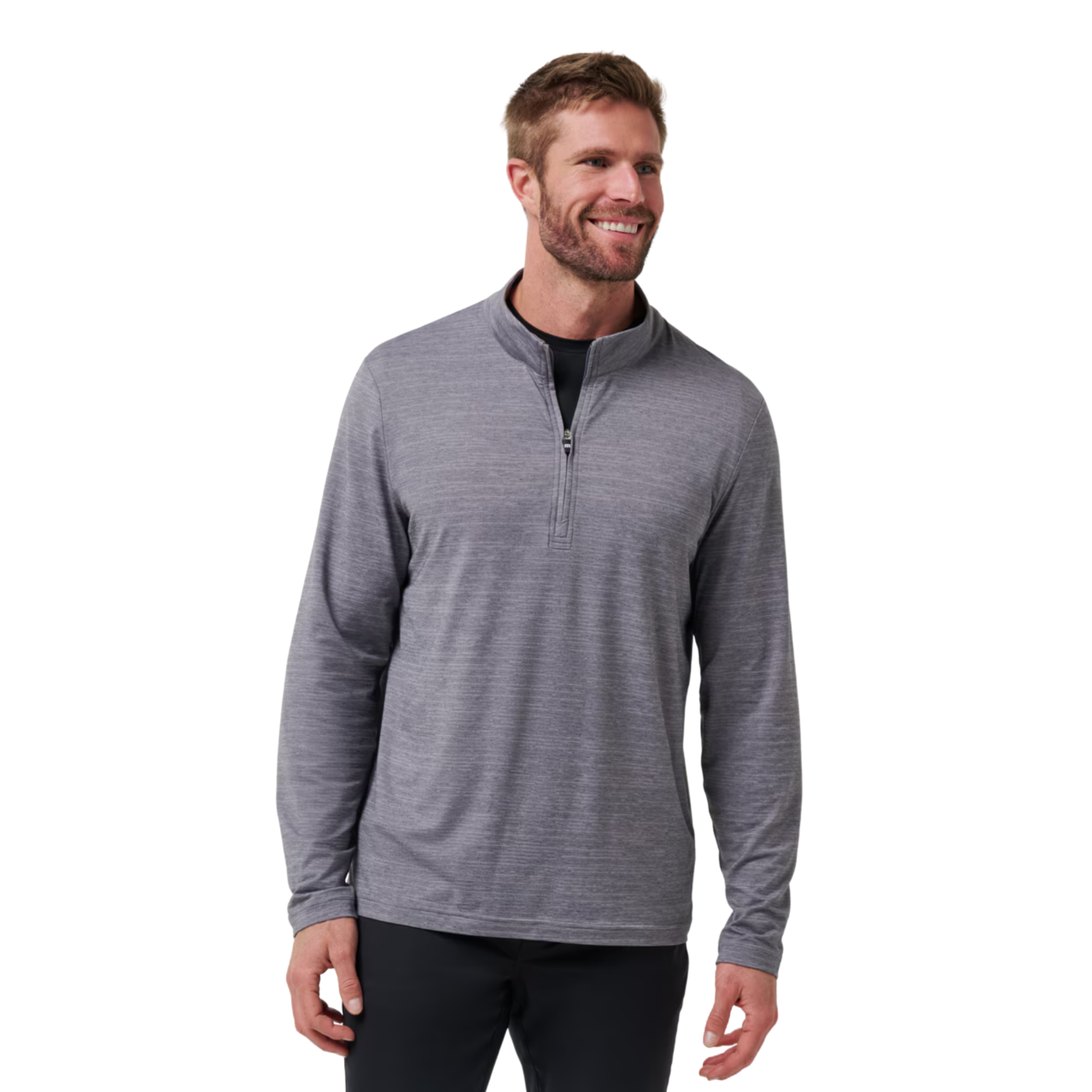 TravisMathew Men's The Heater Quarter Zip Long Sleeve Polo Shirt - Comfortable Golf & Casual Wear for Work & Outdoor Activities