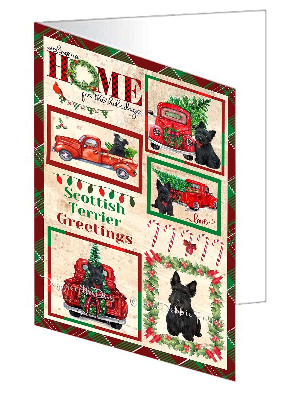 Handmade Christmas Scottish Terrier Dog Greeting Cards with Envelopes - Bulk Pack of 20 Cute Puppy Invitation Cards GCD76280 | Perfect for Holiday Parties, Gift Exchanges & Festive Greetings