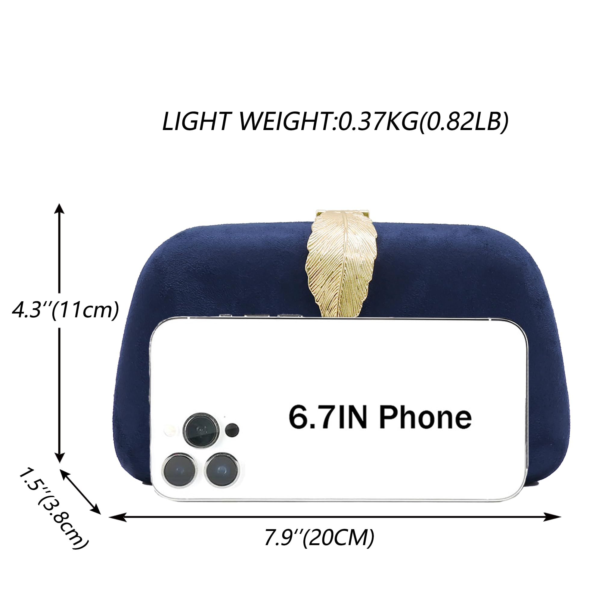 Milisente Women's Solid Suede Evening Clutch Bag with Metallic Leaves Clasp - Elegant Shoulder Purse for Parties, Weddings & Special Occasions