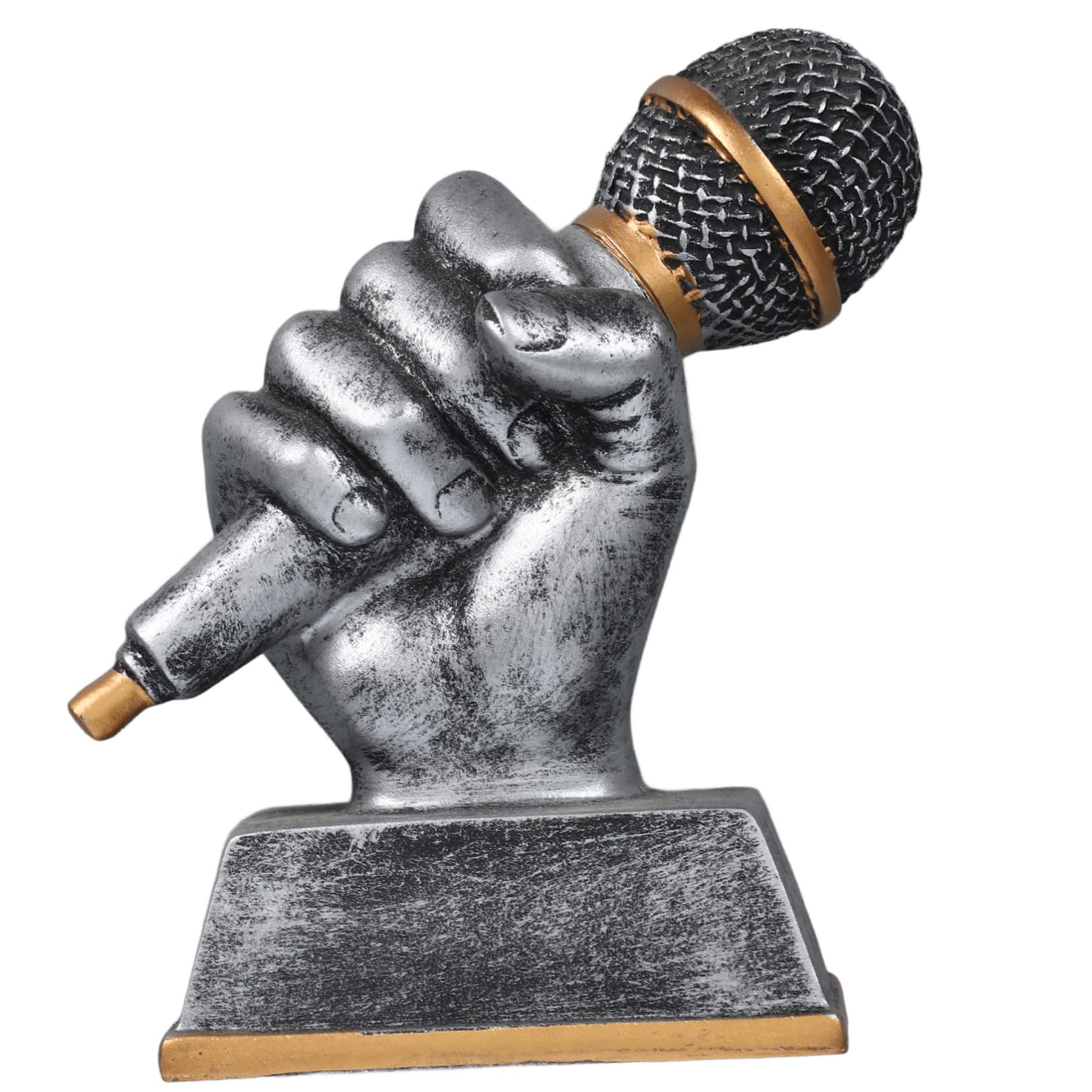POPETPOP Premium Microphone Trophy - Custom Resin Singing Award for Karaoke Competitions & Music Parties - Perfect for Singing Contests, Talent Shows & Stage Performances