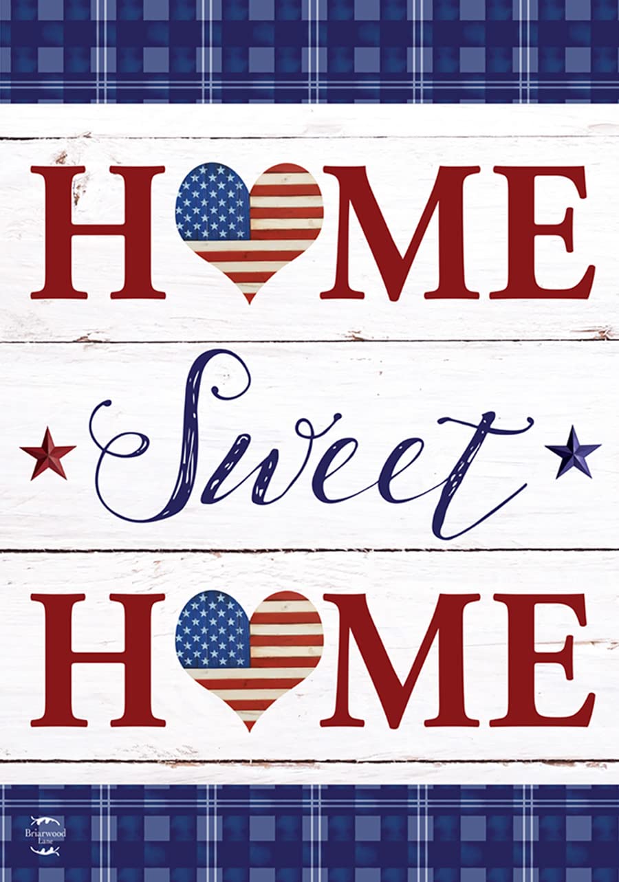 Briarwood Lane Patriotic Home Sweet Home Double-Sided Garden Flag 12.5 x 18 Inch - Perfect for Front Yard, Porch Decor & Seasonal Outdoor Display