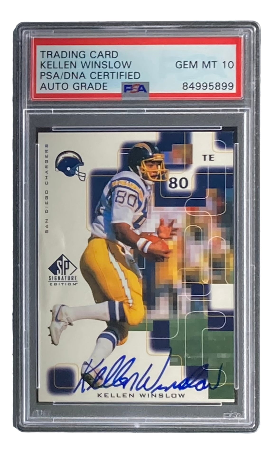 Kellen Winslow Signed 1999 San Diego Chargers SP Authentic #KW Trading Card PSA/DNA Gem MT 10 - Perfect for NFL Memorabilia Collectors & Sports Fans Display