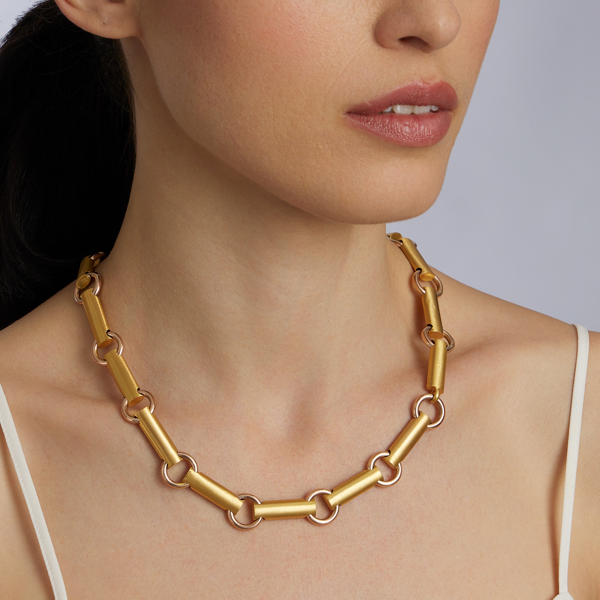 15K Bi-Color Rose & Yellow Gold Necklace for Women - Elegant Dainty Pendant Jewelry Gift for Anniversary, Valentine's Day & Special Occasions