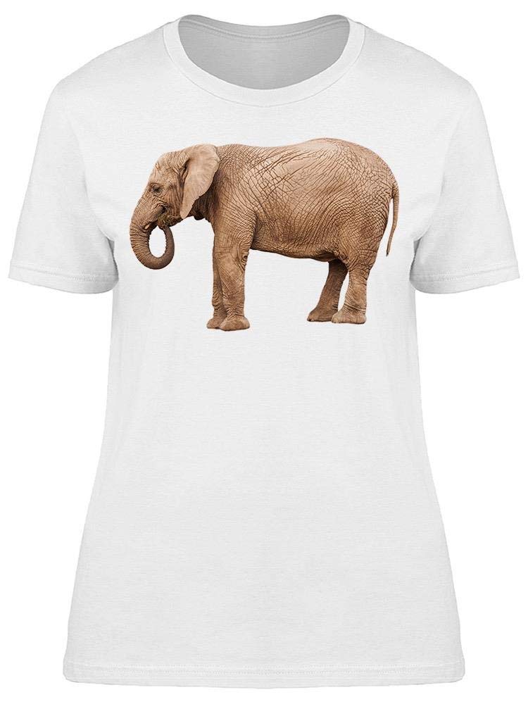Smartprints Side Large Adult Elephant Graphic T-Shirt for Women - Casual Comfort Fit Cotton Tee for Everyday Wear, Outings & Gifts