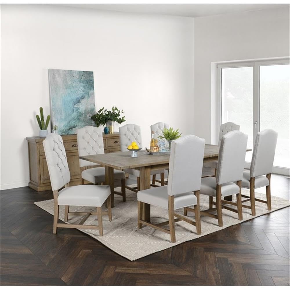 Kosas Home Driftwood Dining Table - Desert Gray Finish | Rustic Farmhouse Style Dining Room Table for Kitchen & Dining Area