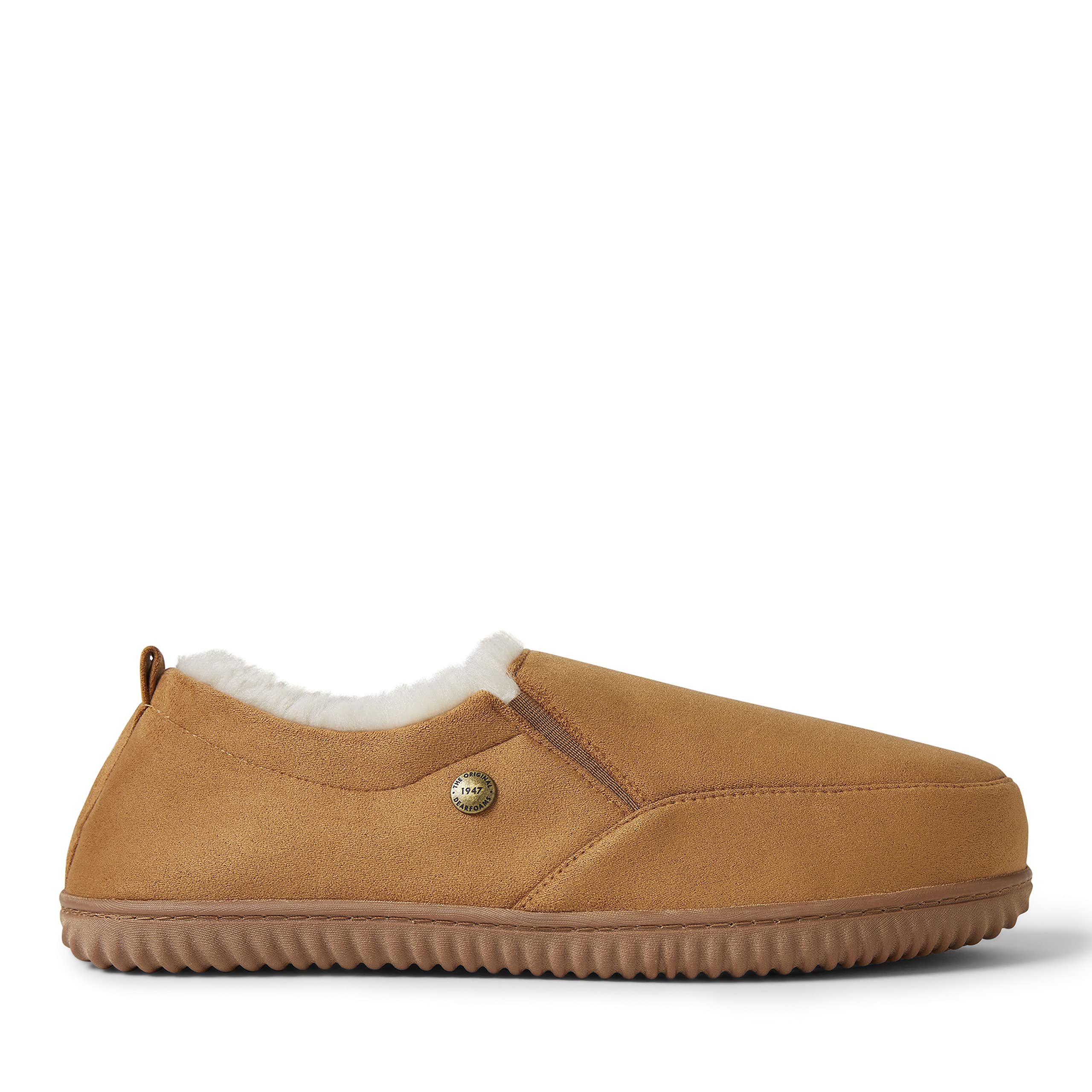 Dearfoams Men's Alpine Zurich Closed Back Slippers - Cozy Indoor/Outdoor House Shoes for Winter Comfort & Warmth - Perfect for Lounging, Relaxing at Home, or Quick Outdoor Errands