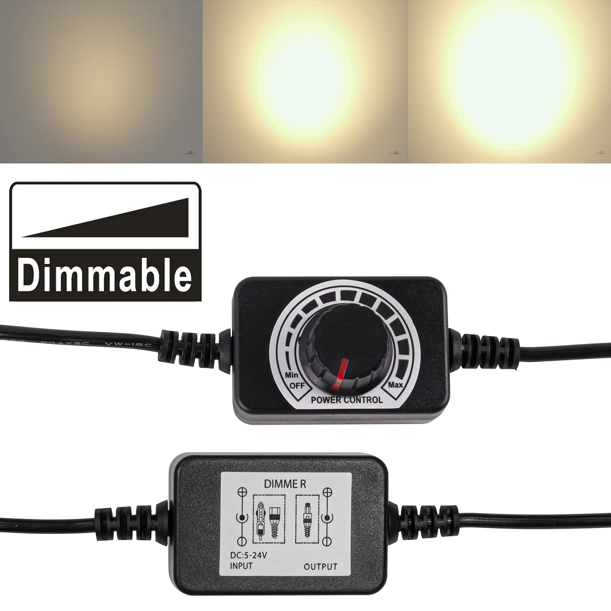 5W Dimmable COB LED Barrel Spotlight - Black Accent Uplight with 4.4ft On/Off Dimmer Switch & Rotating Head - Perfect for Gallery Lighting, Exhibition Displays, Loft Decor & Home Accent Lighting