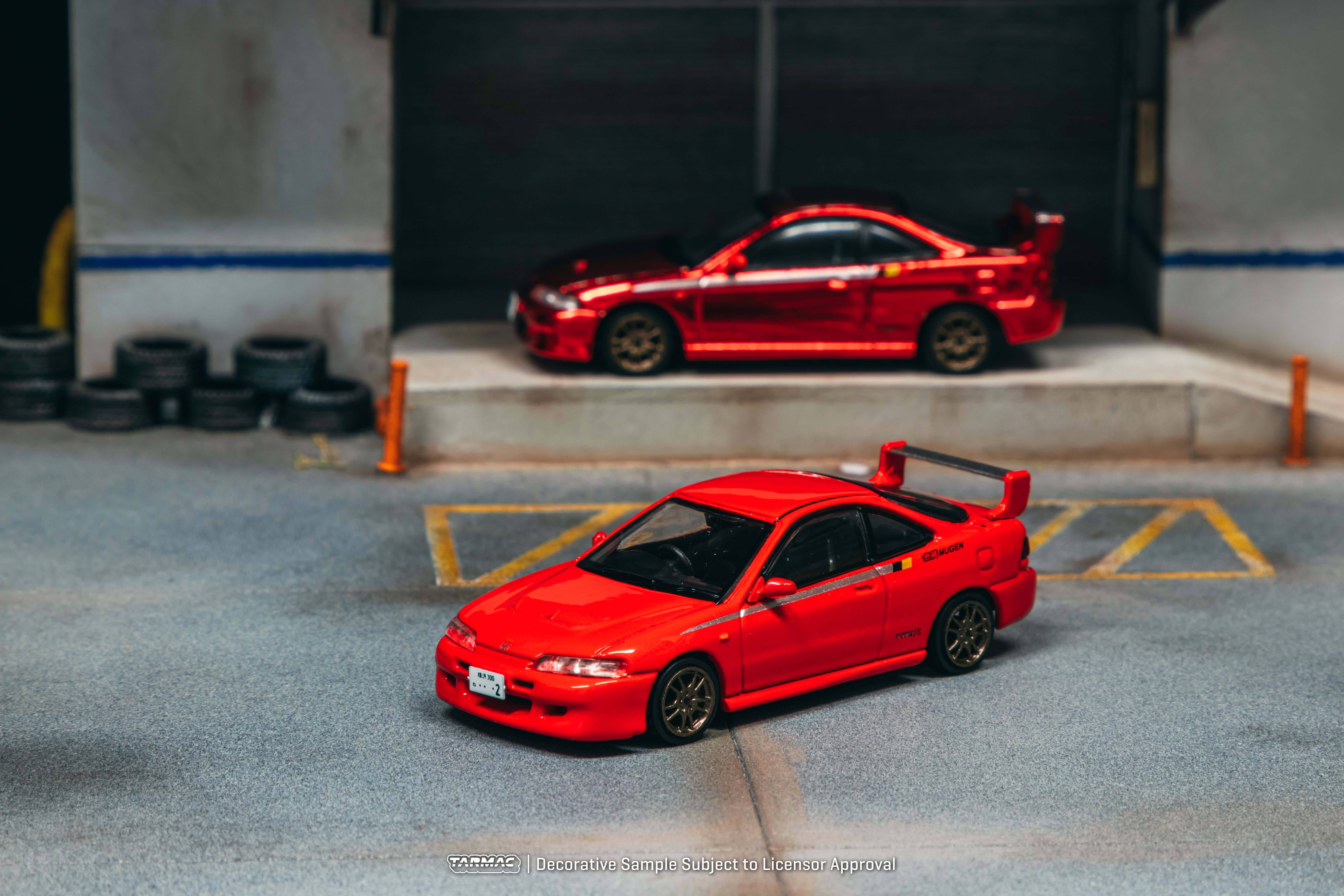 Tarmac Works 1/64 Scale Honda Integra Type R DC2 Mugen Milano Red Diecast Model Car - Hobby Expo China 2025 Special Edition - Perfect for Collectors & Car Enthusiasts - GLOBAL64 Series