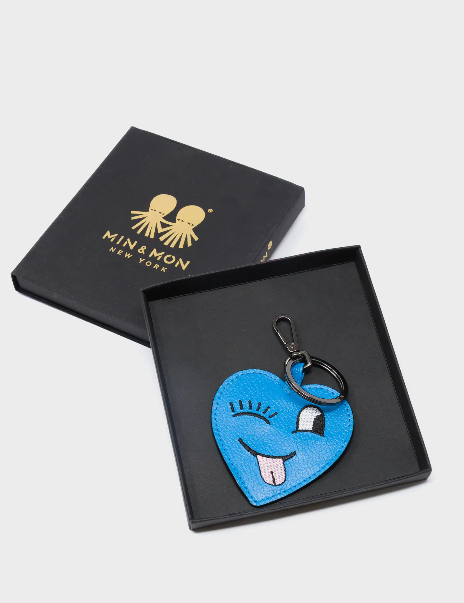 Hearty Smile Charm - Ibiza Blue Leather Keychain for Women & Men | Stylish Gift for Travel, Home, Office & Everyday Use
