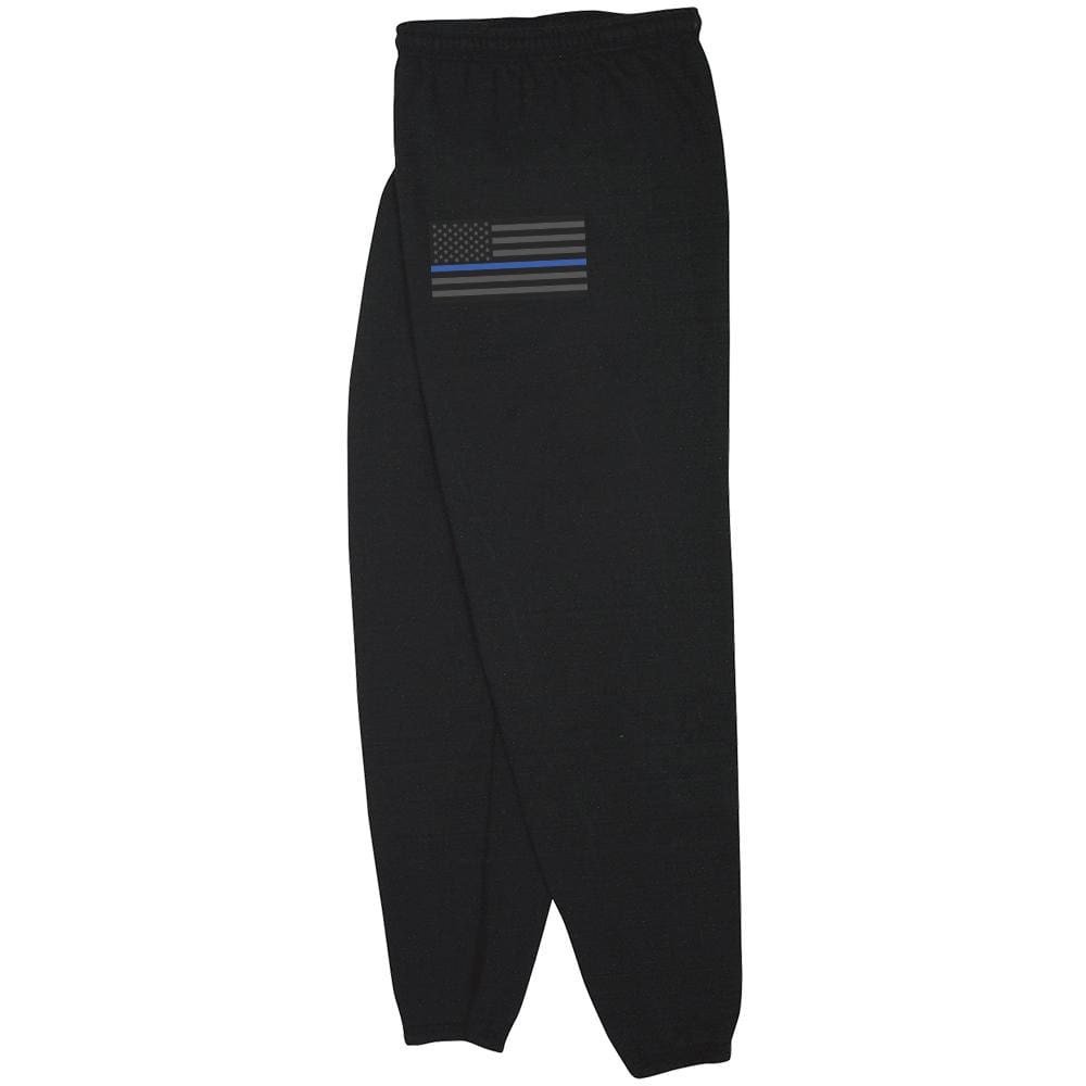 Thin Blue Line American Flag Sweatpants for Men & Women - Comfortable Police & Military Support Joggers for Casual Wear & Workout