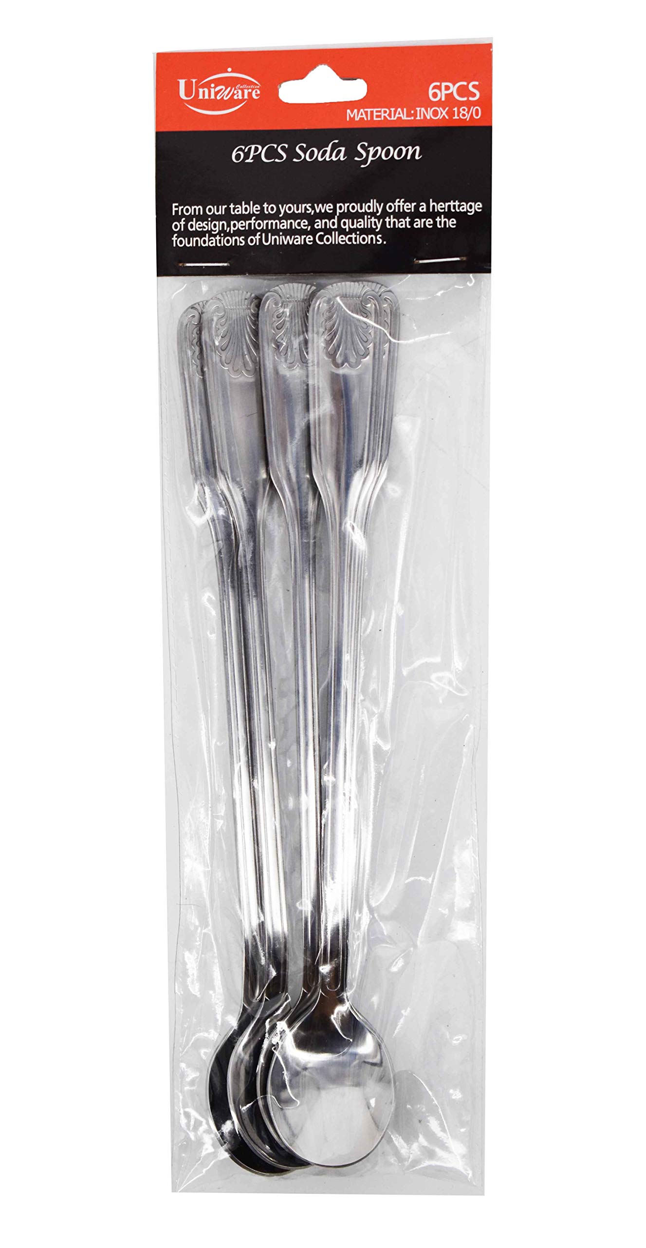 Premium Uniware 6-Piece Stainless Steel Flatware Set - Dinner Fork, Knife, Teaspoon, Salad Fork, Soup Spoon & Soda Spoon | Elegant Cutlery for Restaurants, Catering, Dinner Parties & Home Dining