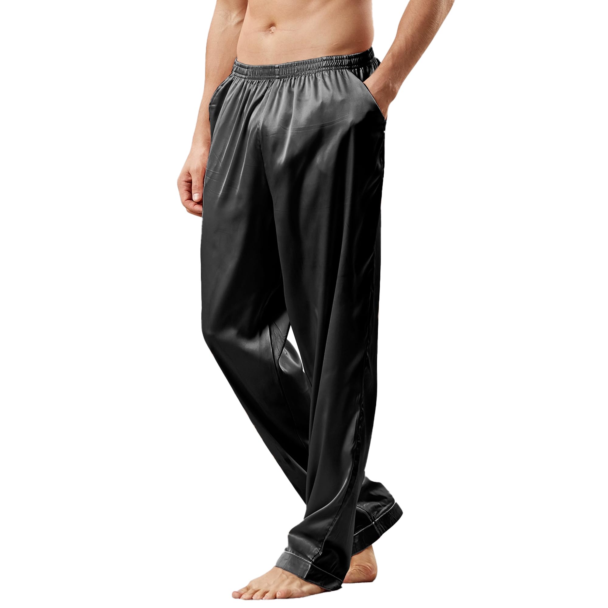 Premium 100% Mulberry Silk Pajama Pants for Men - Luxury Sleepwear & Loungewear for Comfortable Nights & Relaxing at Home - Soft Silk Pj Bottoms for Sleeping, Yoga & Spa Days