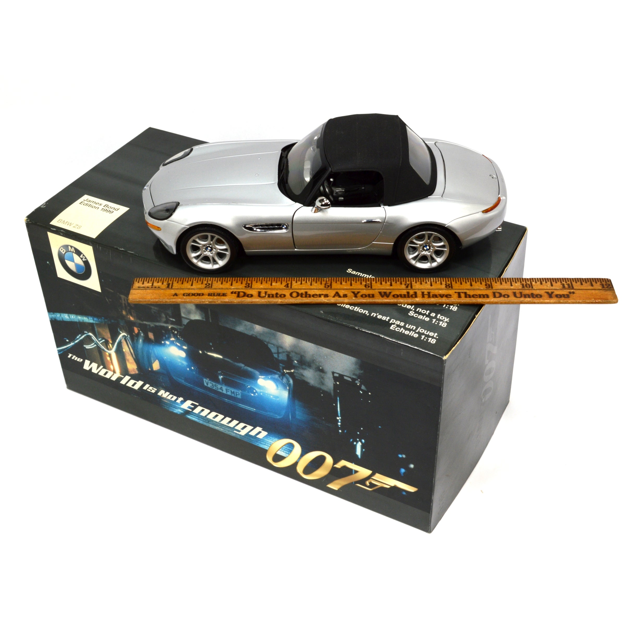 Exclusive 1:18 Scale James Bond BMW Z8 Diecast Model Car by Kyosho - Collectible Toy for Movie Fans & Car Enthusiasts - Perfect for Display, Gifts, and 007 Memorabilia Collections