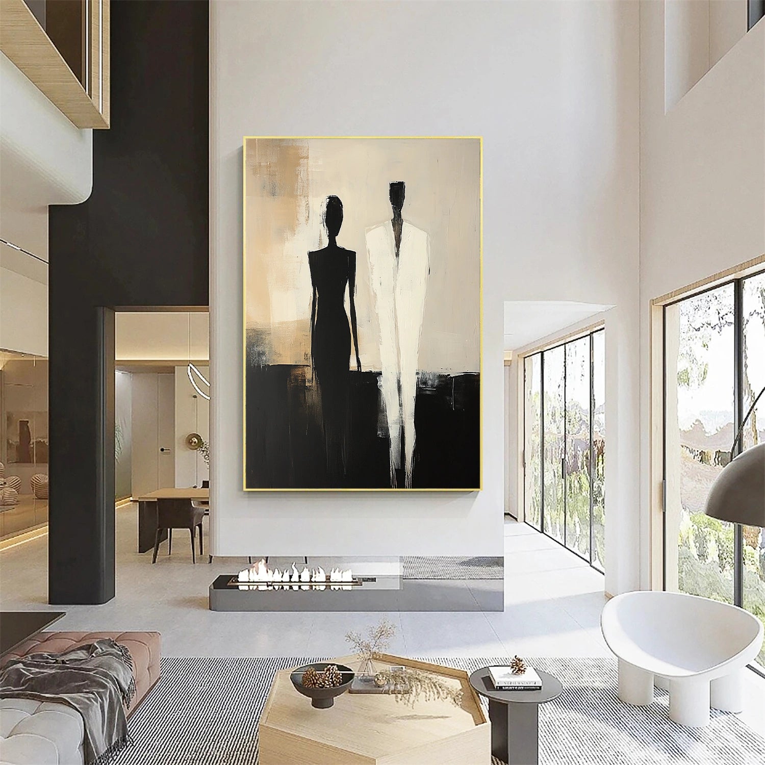 Contemporary Abstract Minimalist Wall Art Painting #CW005 - Modern Home Decor for Living Room, Bedroom & Office